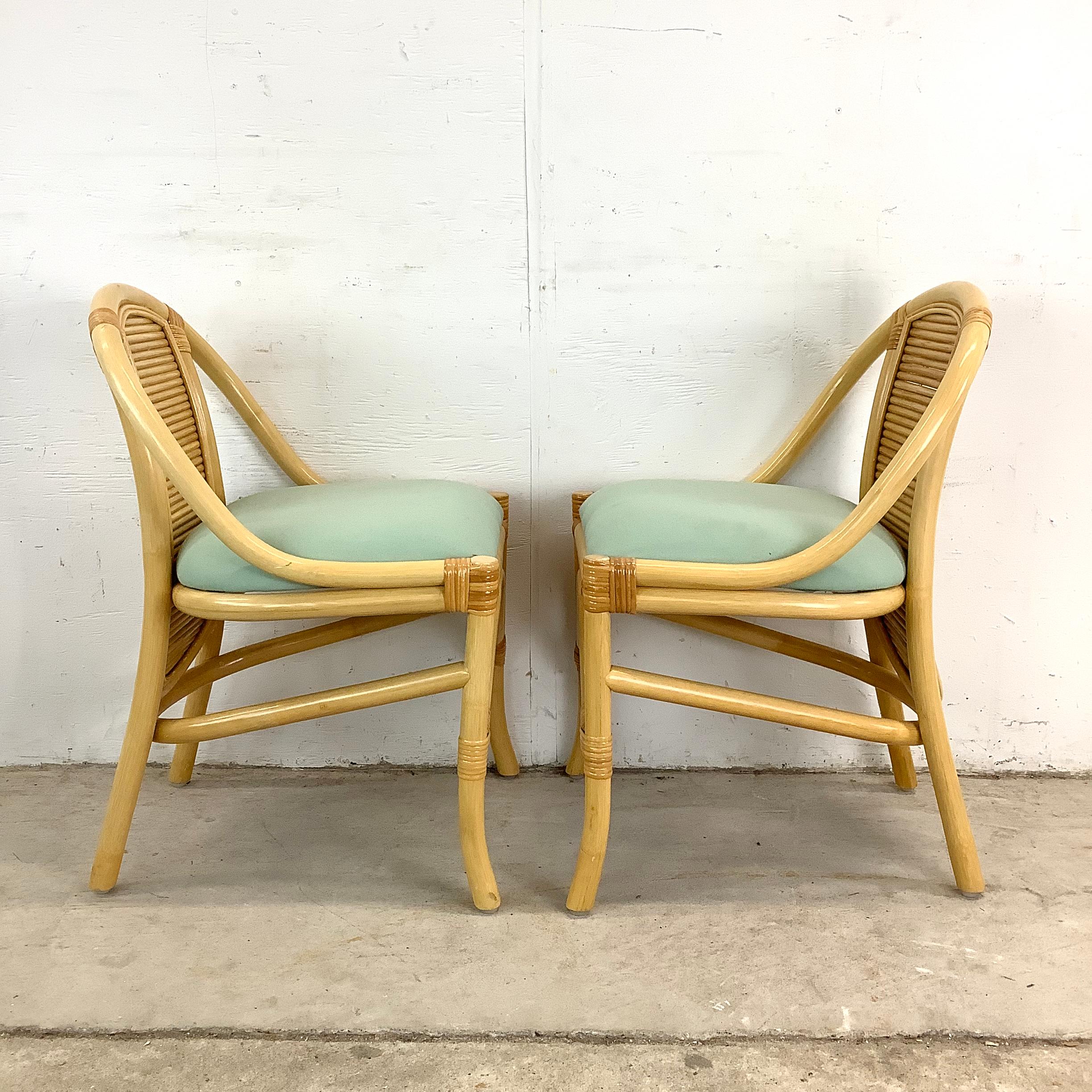 Vintage Rattan Bistro Set- Table & Chairs For Sale 5