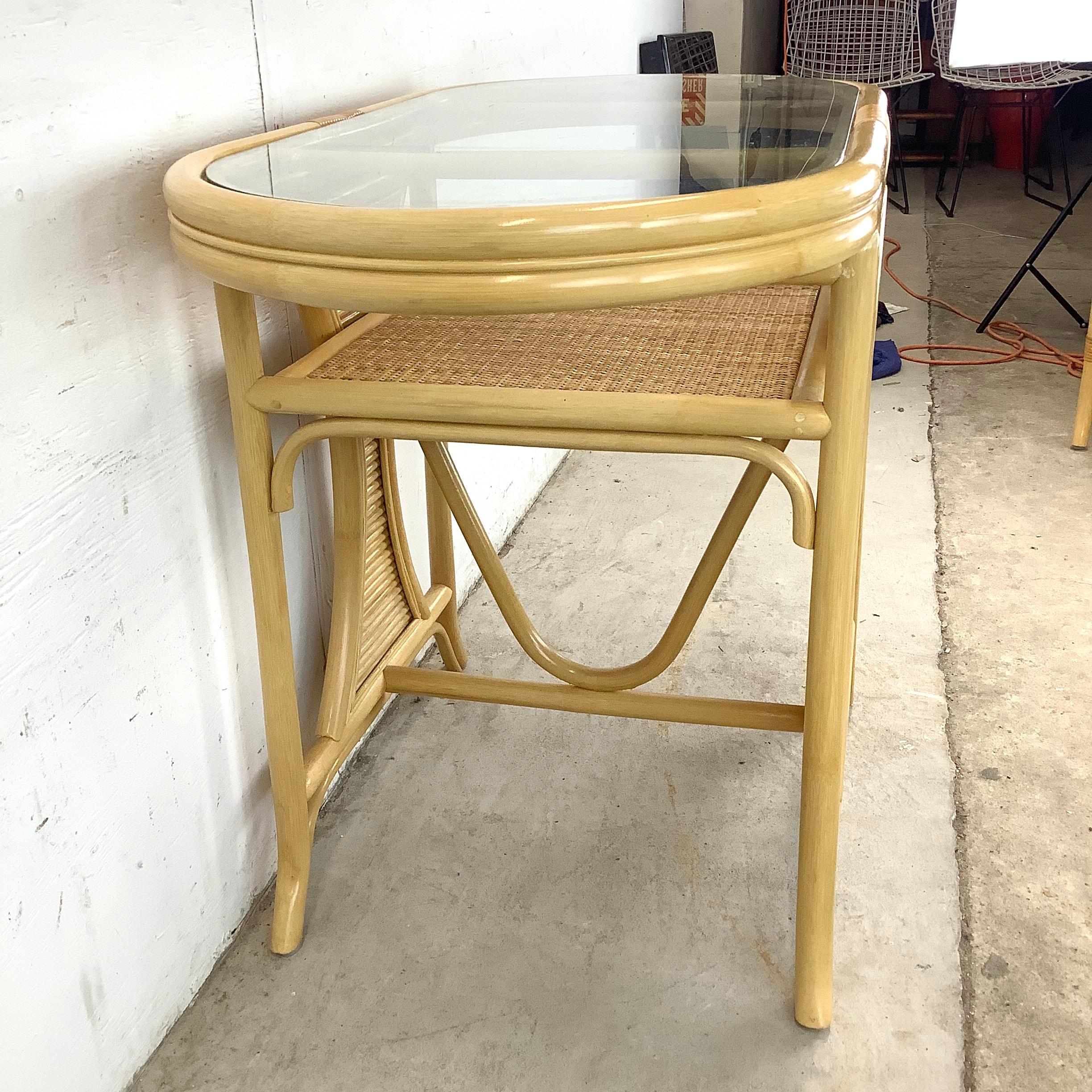 Vintage Rattan Bistro Set- Table & Chairs For Sale 6