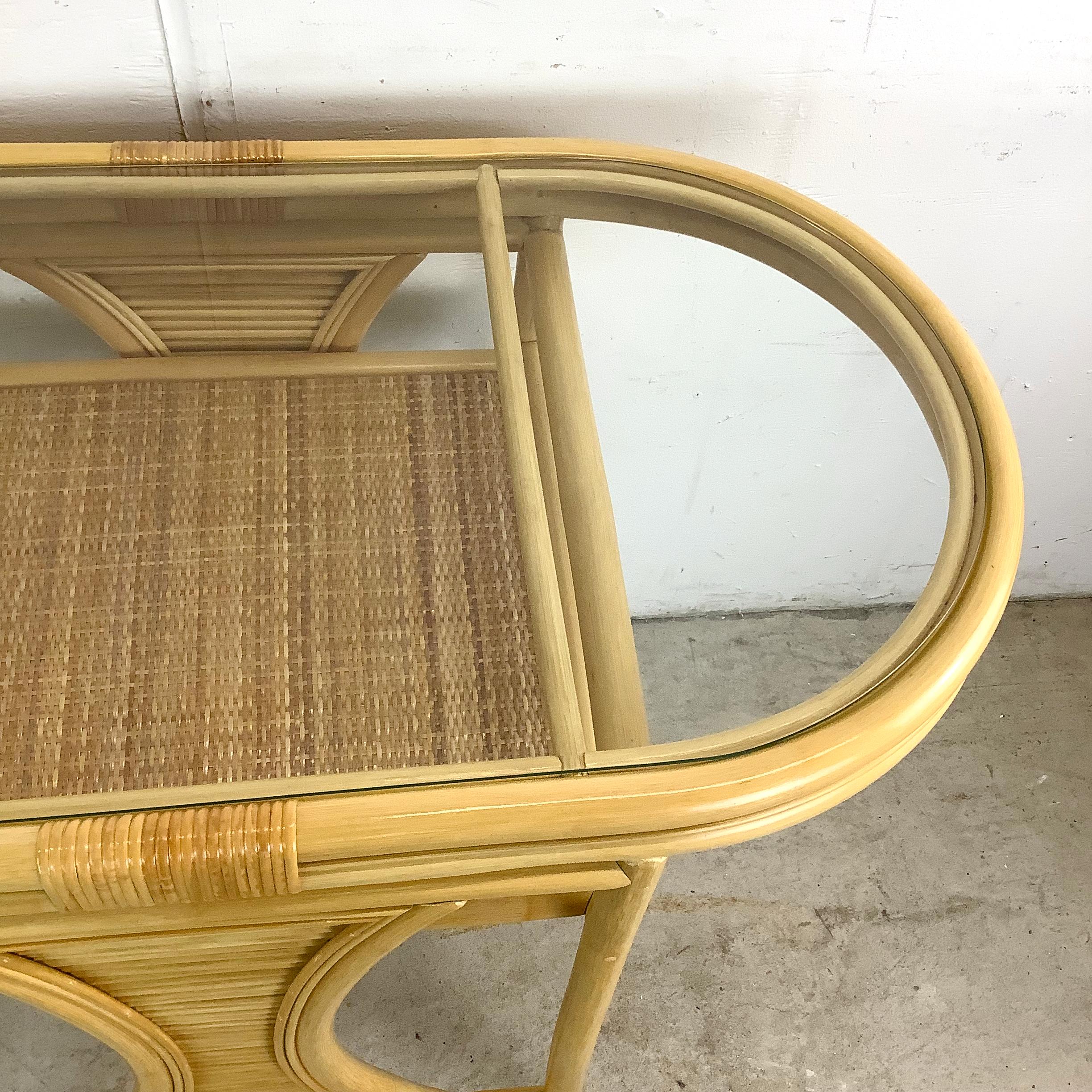 Vintage Rattan Bistro Set- Table & Chairs For Sale 11