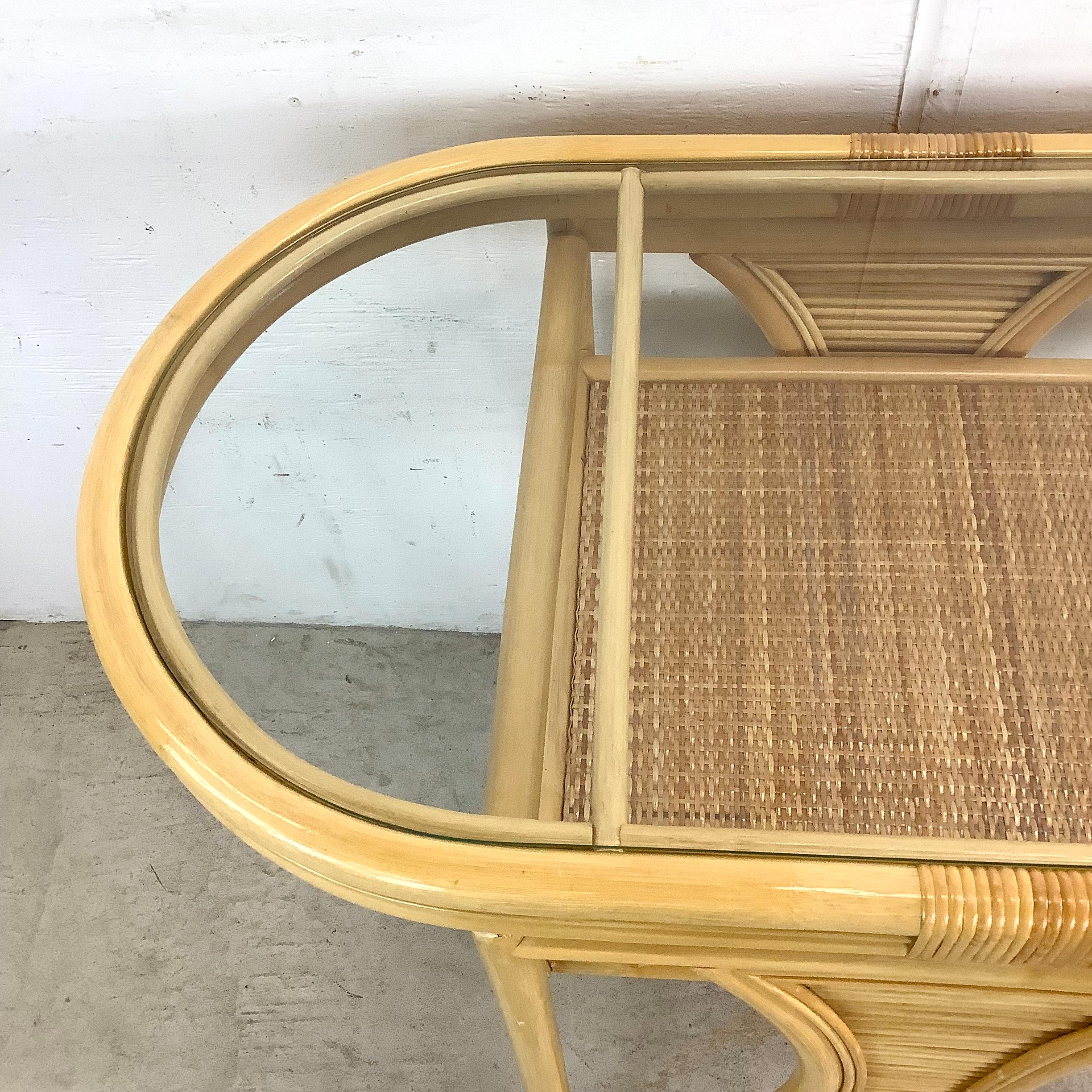 Vintage Rattan Bistro Set- Table & Chairs For Sale 12