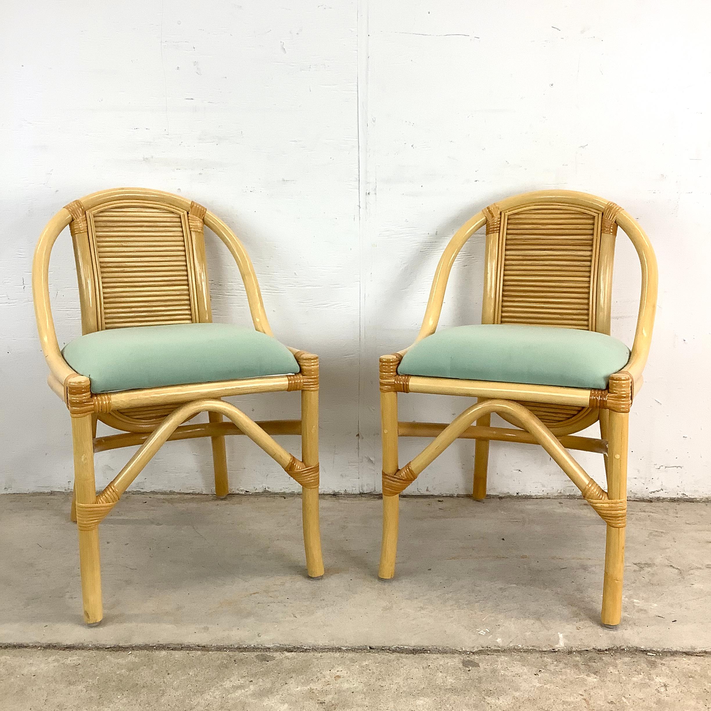 Unknown Vintage Rattan Bistro Set- Table & Chairs For Sale