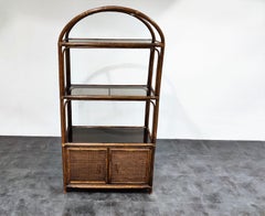 Vintage Rattan Bookcase, 1970s
