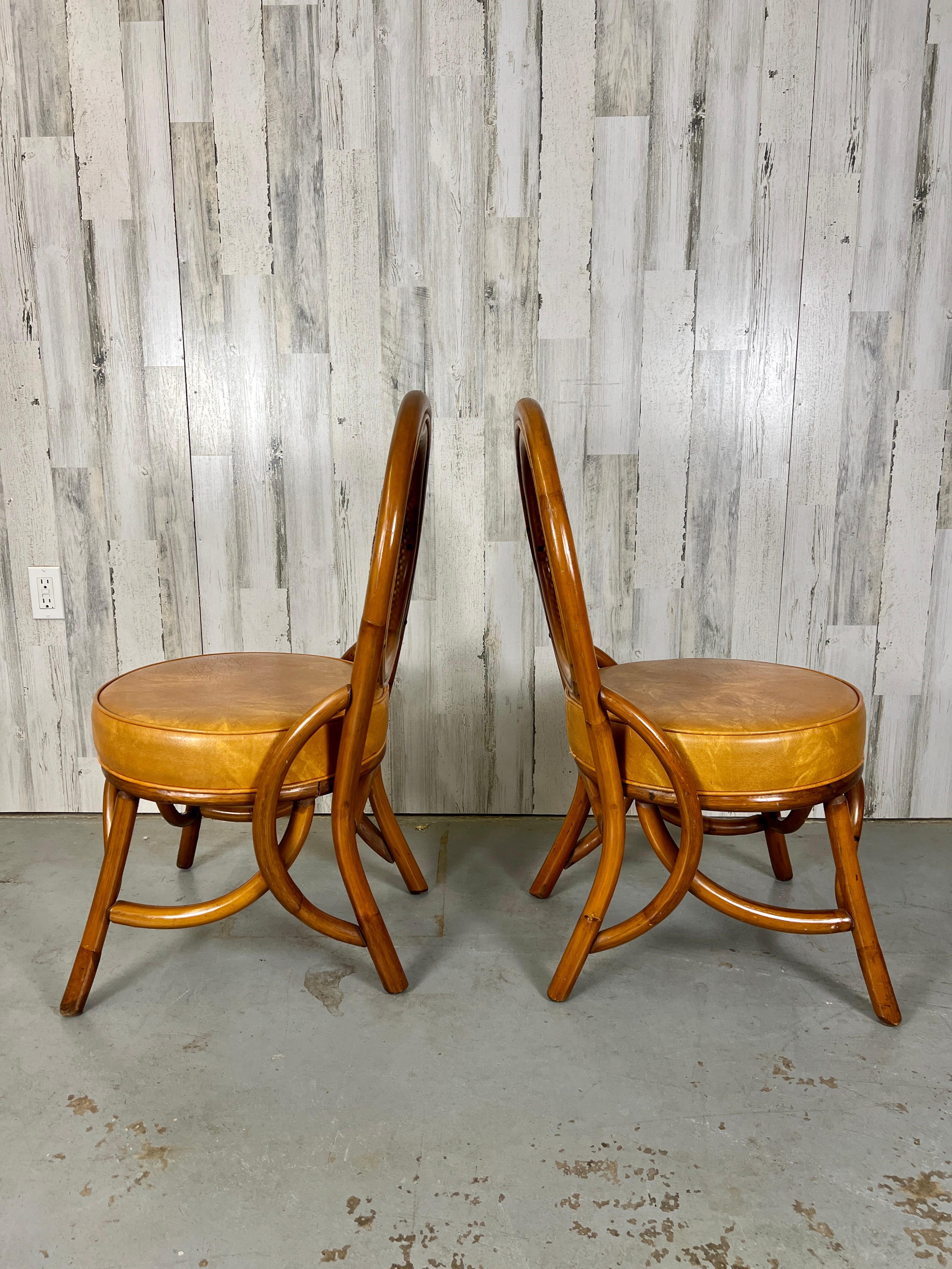 Vintage Rattan & Cane Back Dining Chairs 1