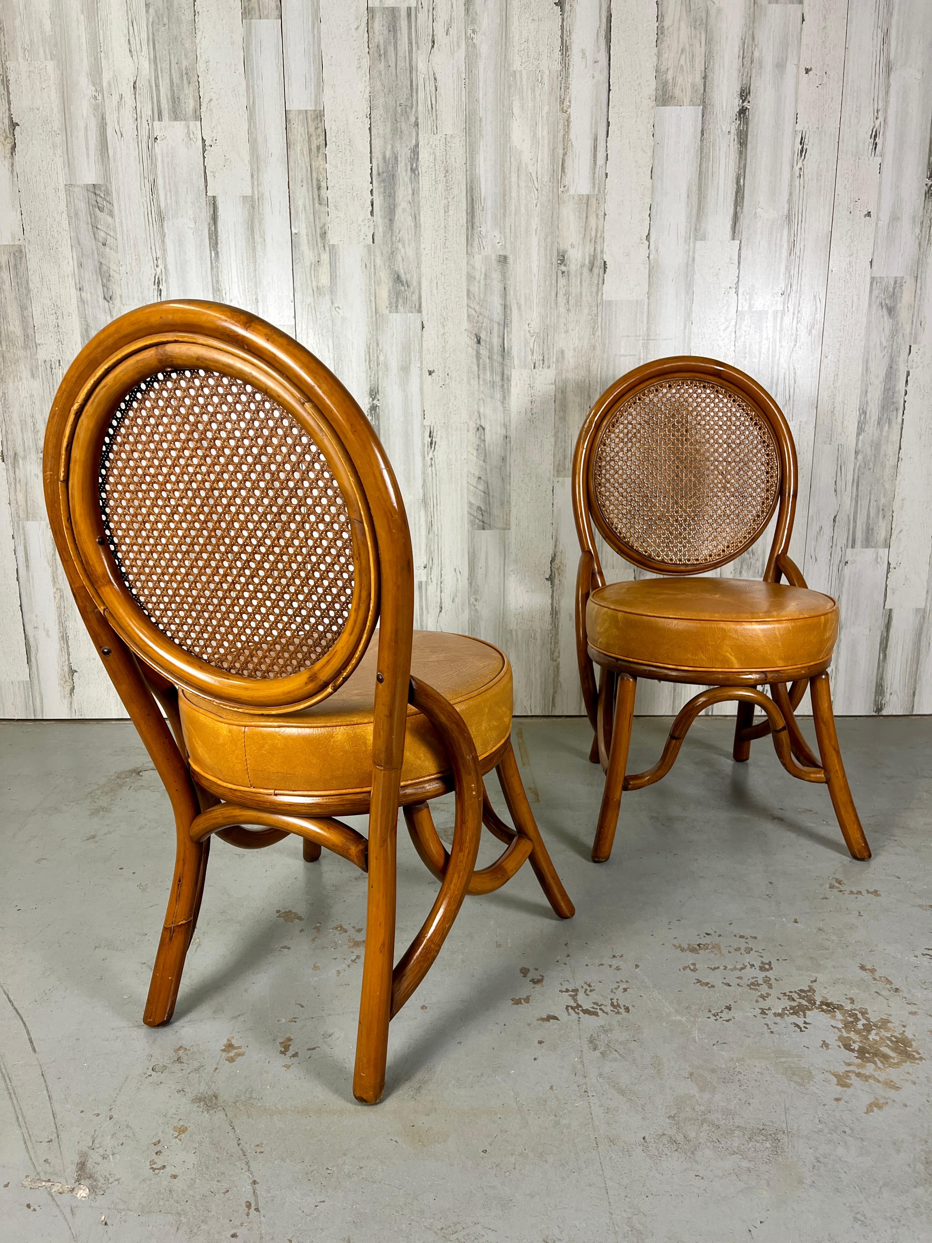 Vintage Rattan & Cane Back Dining Chairs 2