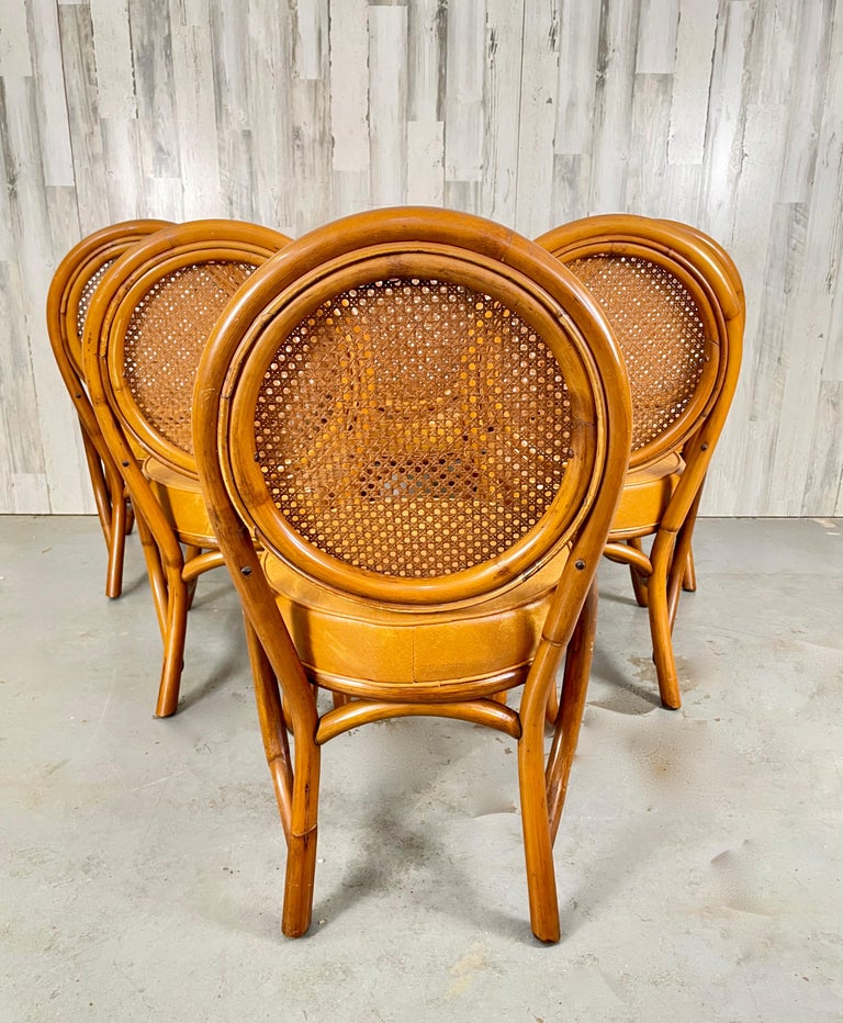 Vintage Rattan and Cane Back Dining Chairs at 1stDibs