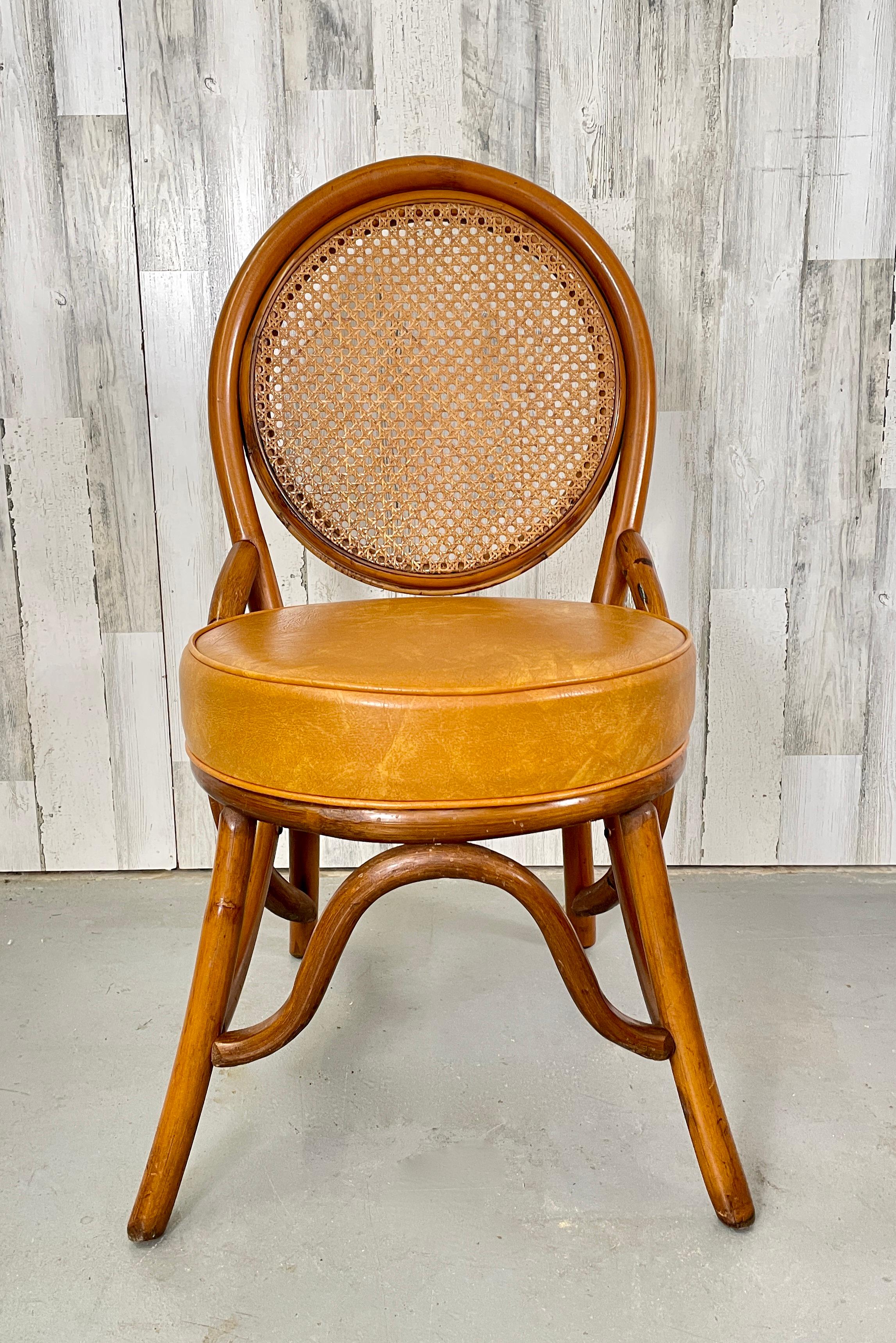 Vintage Rattan & Cane Back Dining Chairs 3