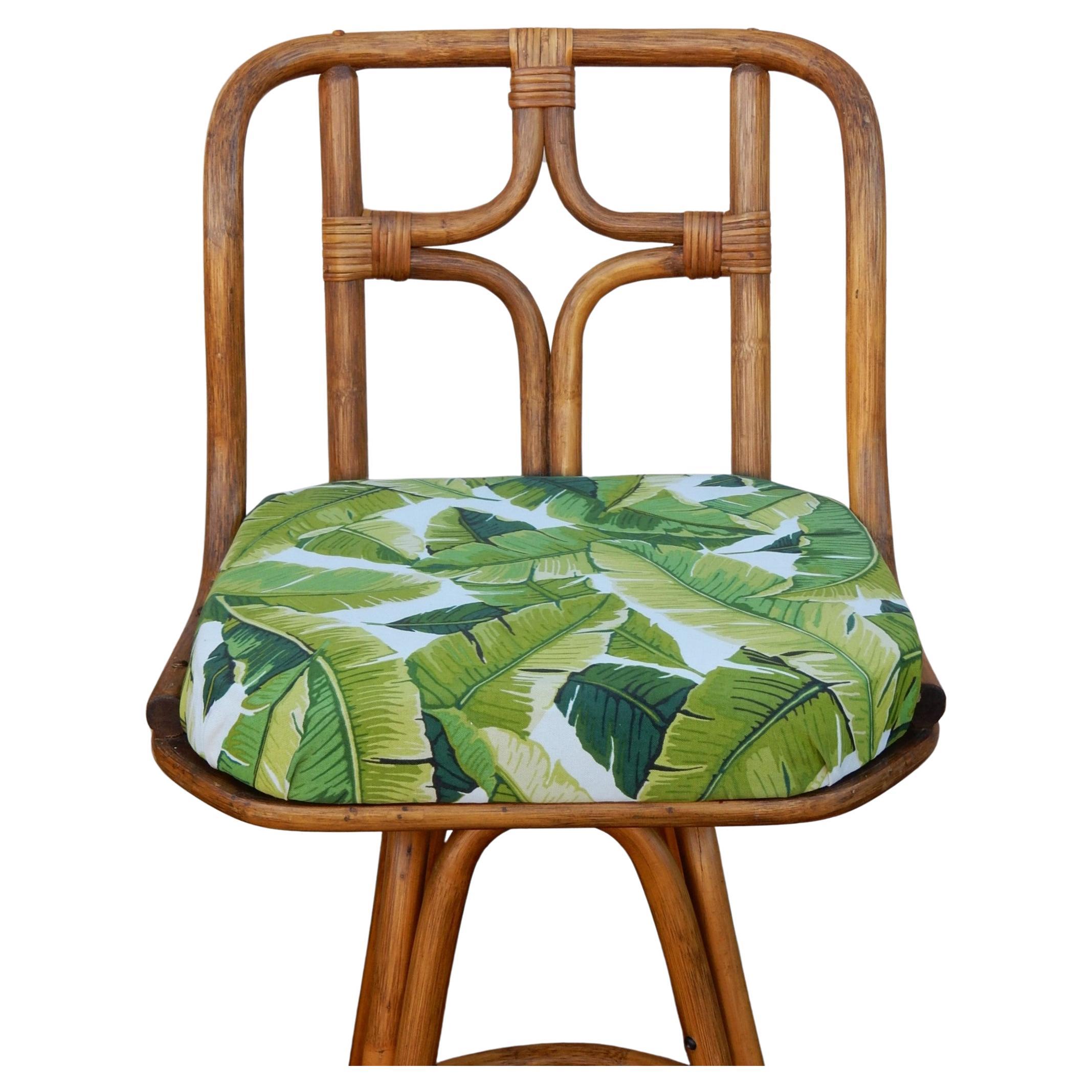 Hollywood Regency Vintage Rattan & Cane Bistro Table and Chair Honeymoon Set For Sale