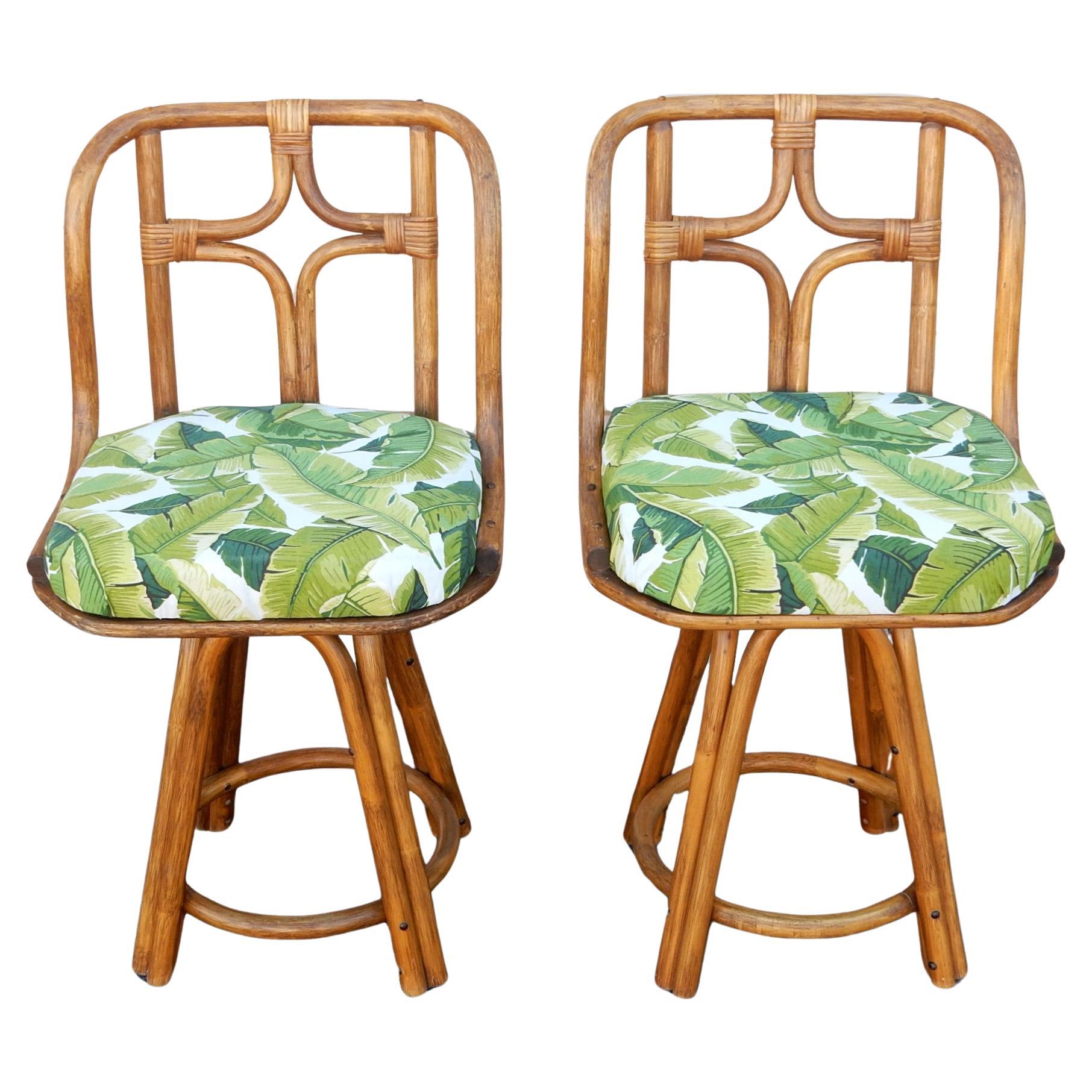 Vintage Rattan & Cane Bistro Table and Chair Honeymoon Set In Good Condition For Sale In Las Vegas, NV