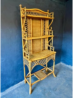 Vintage Rattan/Cane Mid Century Etagère/Shelf