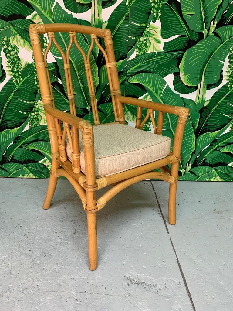 Vintage Rattan Cathedral Dining Chairs, Set of 6 at 1stDibs