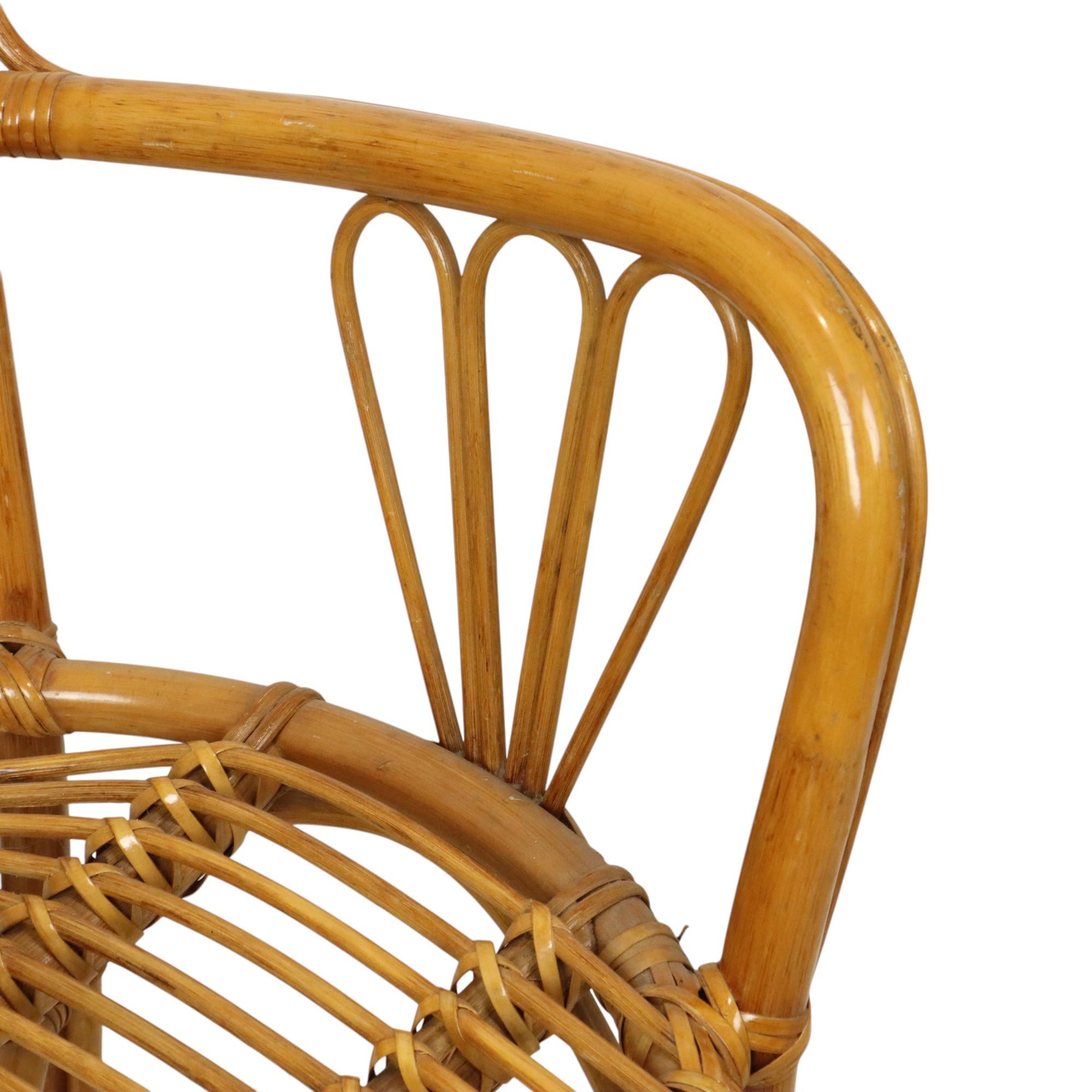 Vintage Rattan Stuhl Sessel Boho Design 70er Jahre im Angebot 5