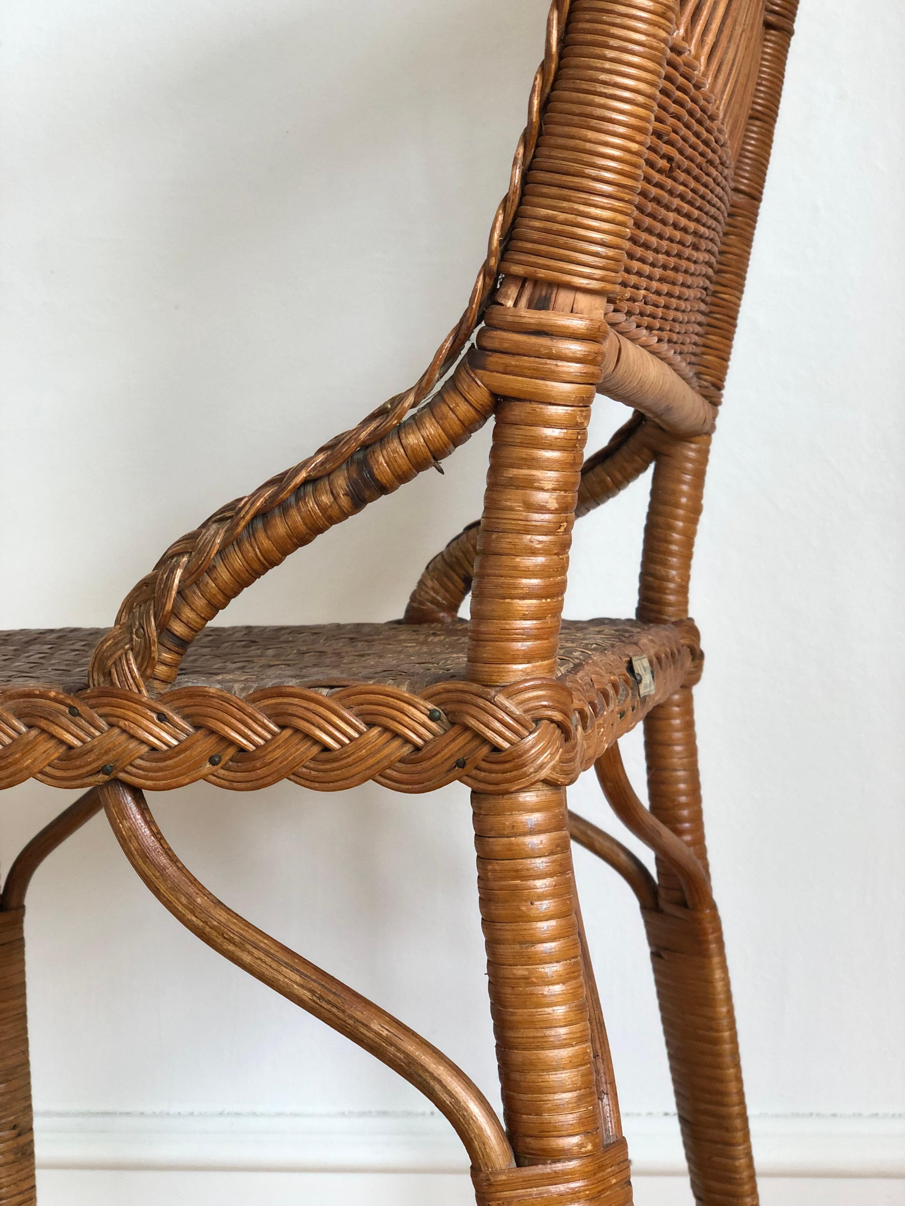 Vintage Rattan Chair by R. Wengler, Copenhagen For Sale 4