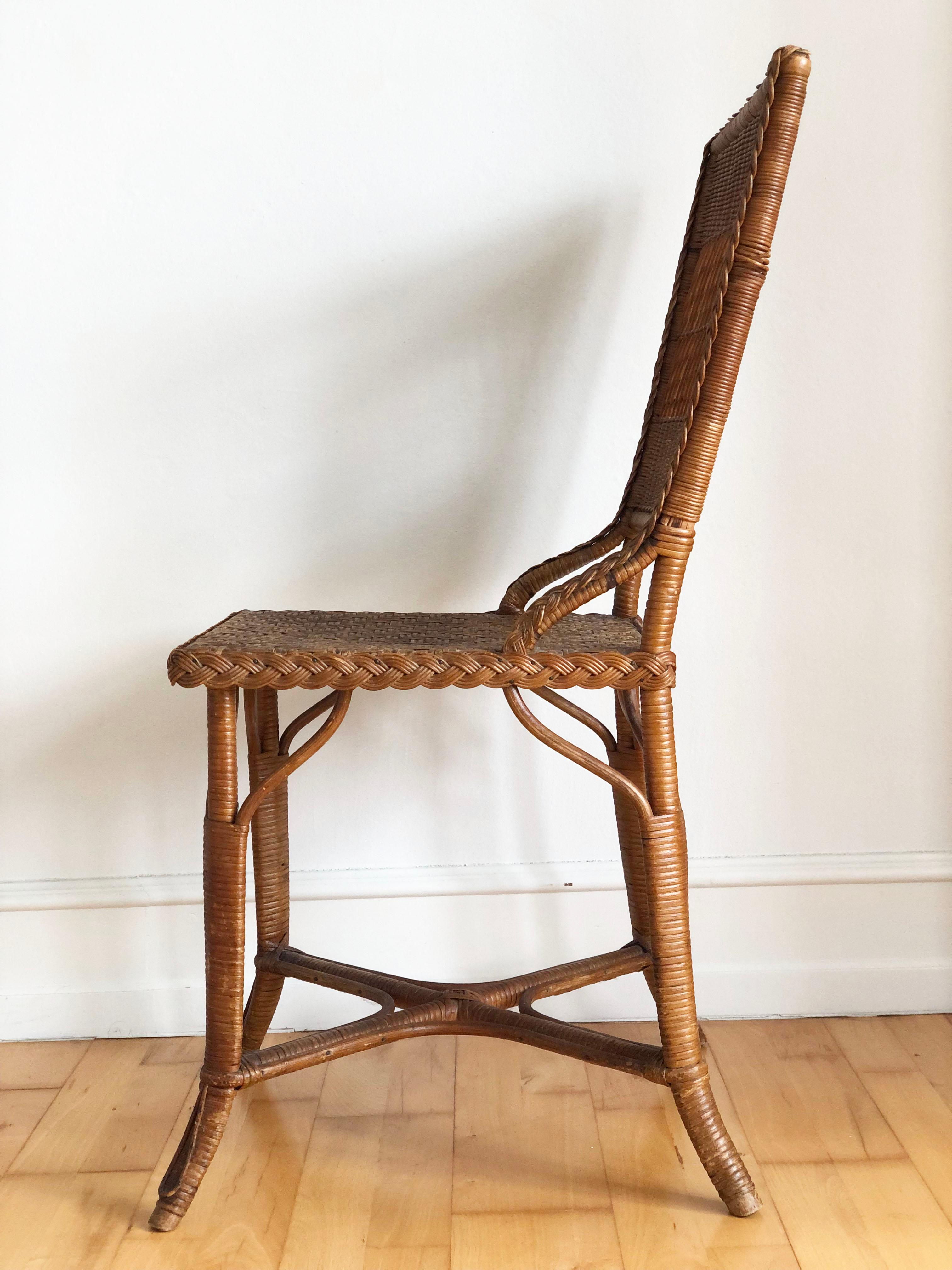 Scandinavian Modern Vintage Rattan Chair by R. Wengler, Copenhagen For Sale