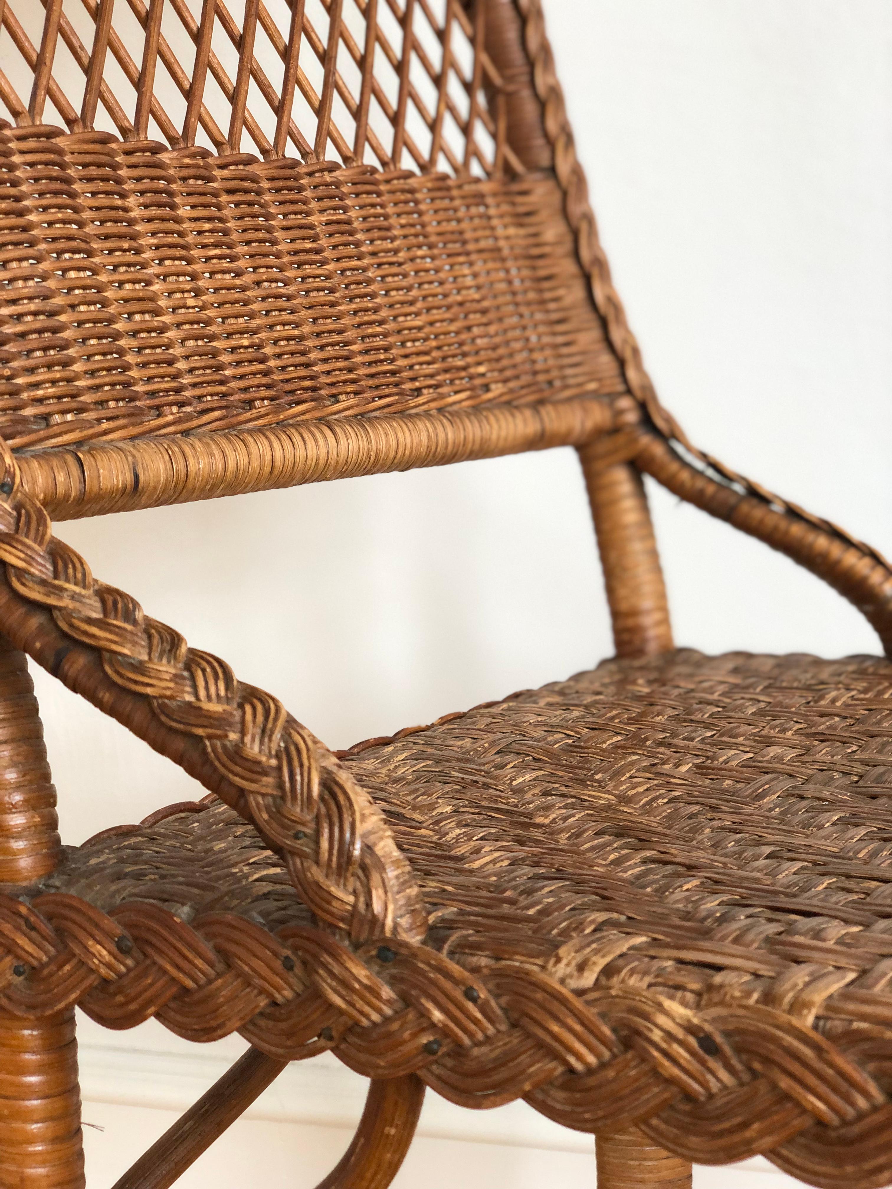 Hand-Crafted Vintage Rattan Chair by R. Wengler, Copenhagen For Sale