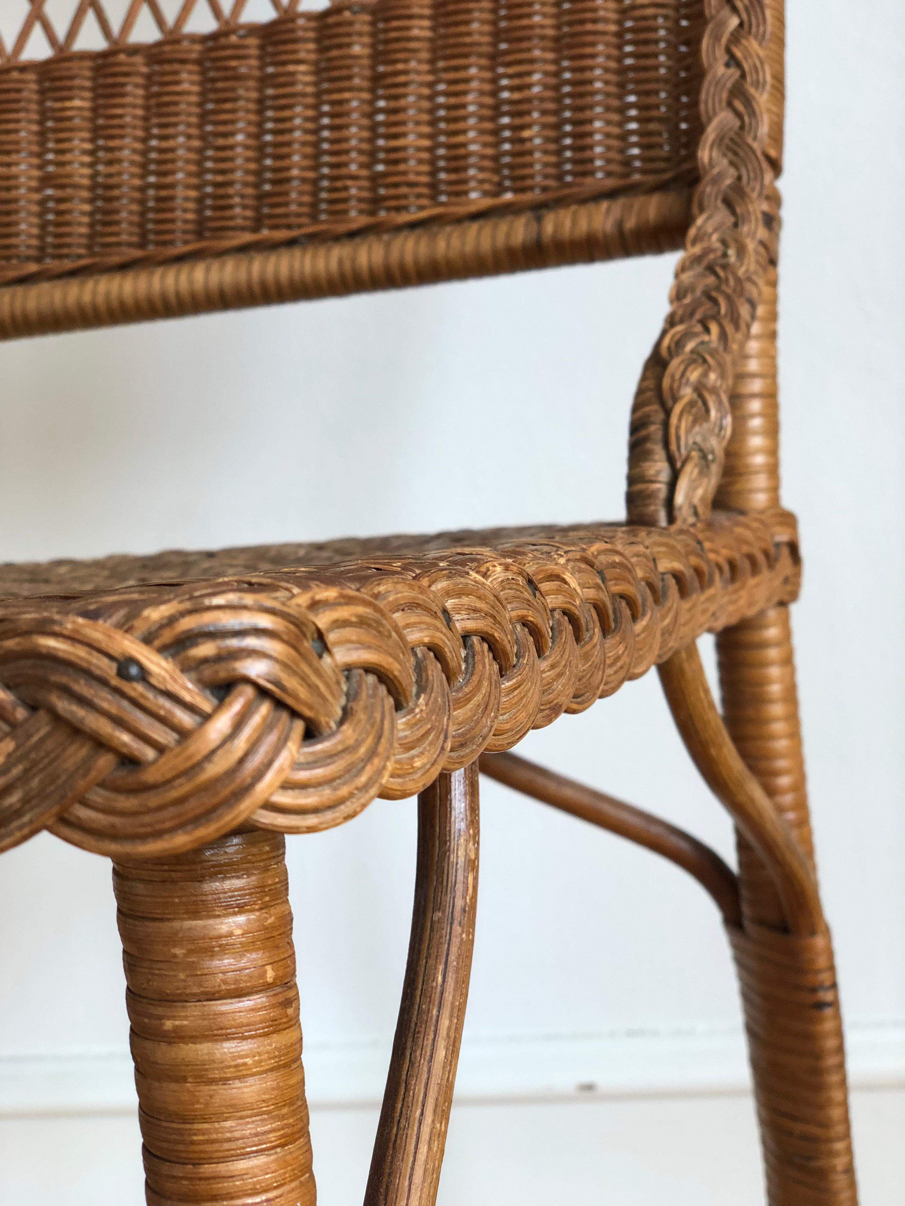 Wicker Vintage Rattan Chair by R. Wengler, Copenhagen For Sale