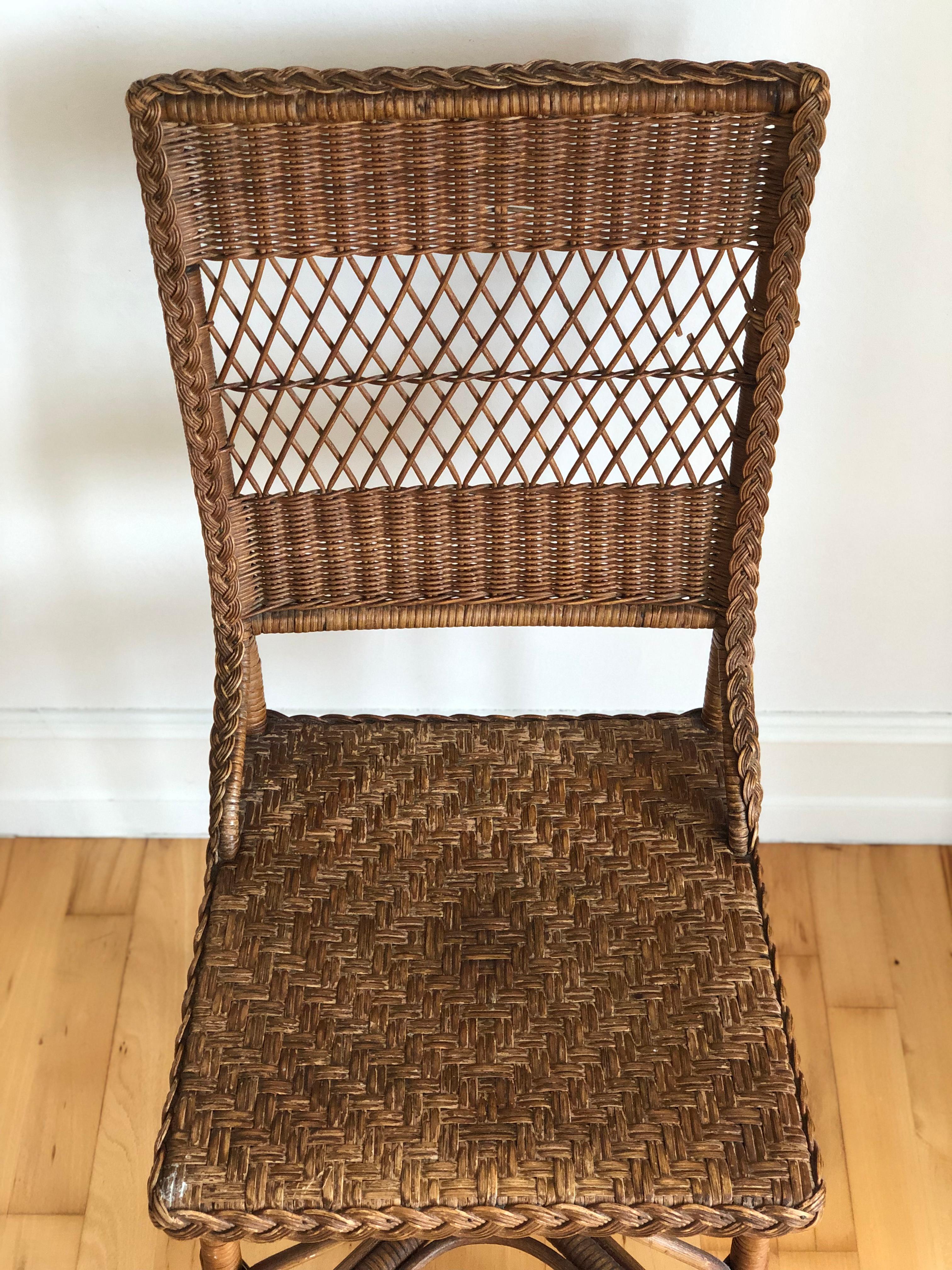 Vintage Rattan Chair by R. Wengler, Copenhagen For Sale 1