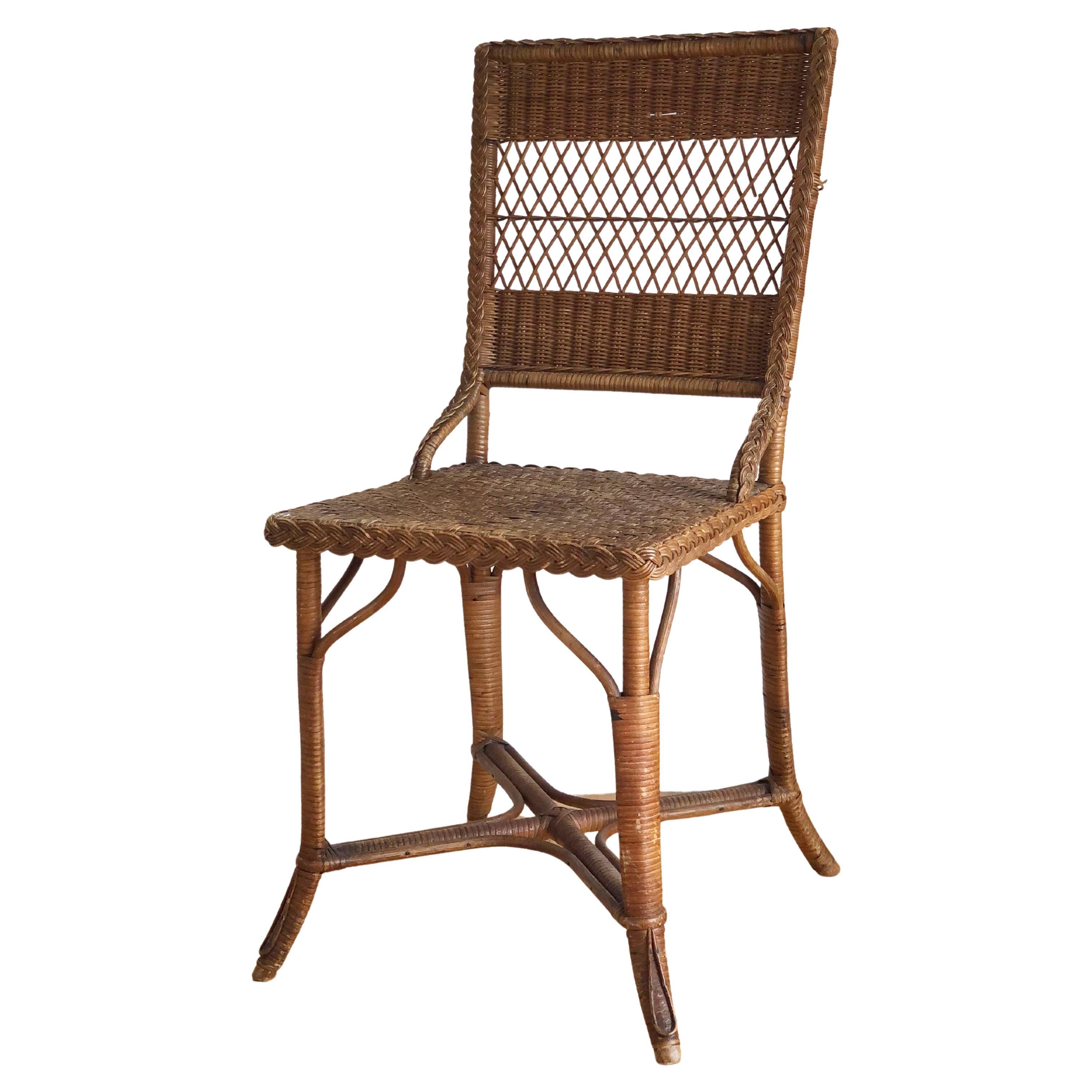 Vintage Rattan Chair by R. Wengler, Copenhagen For Sale