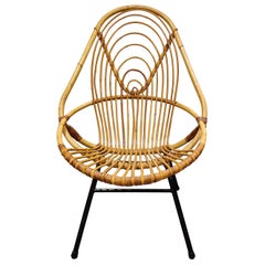 Vintage Rattan Chair by Rohe Noordwolde, 1960s