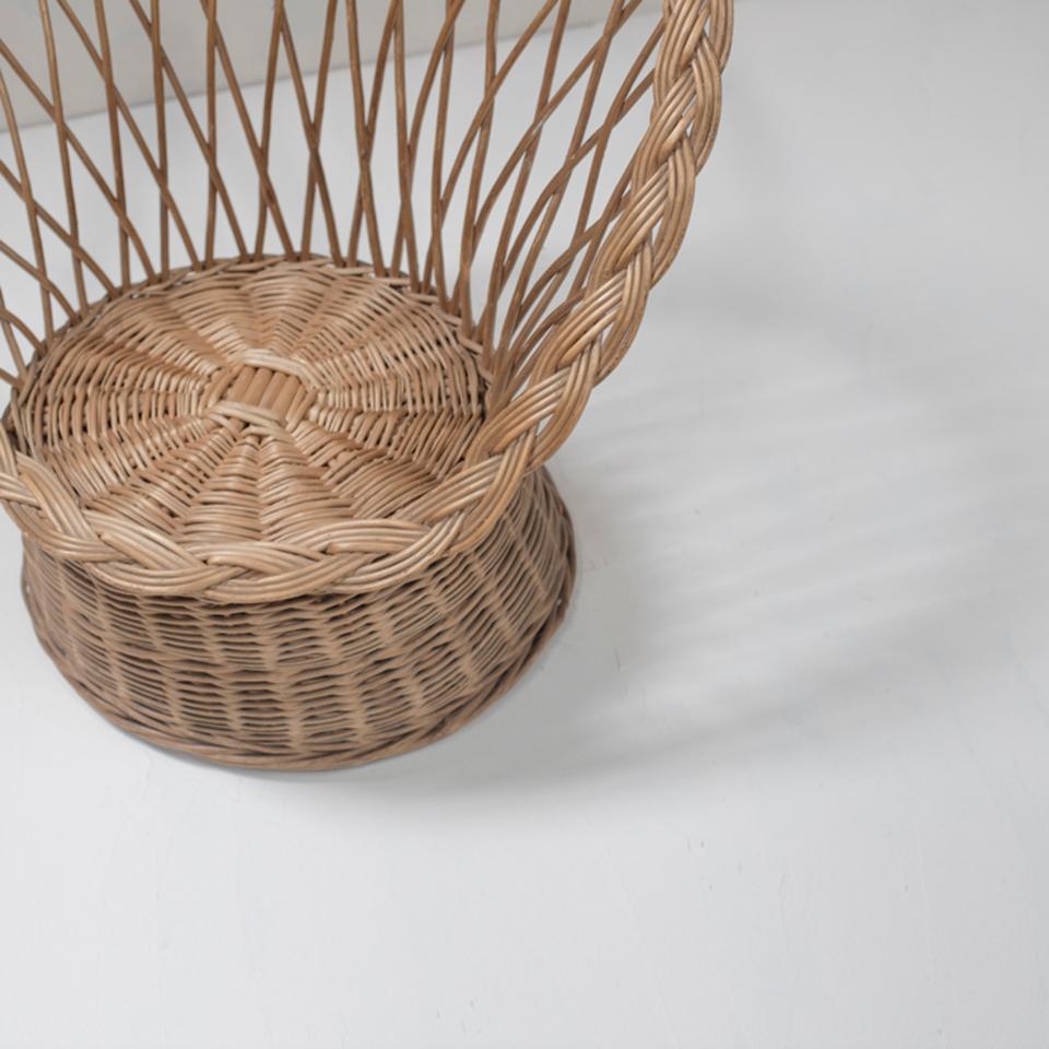 Mid-Century Modern Vintage Rattan Chair from France