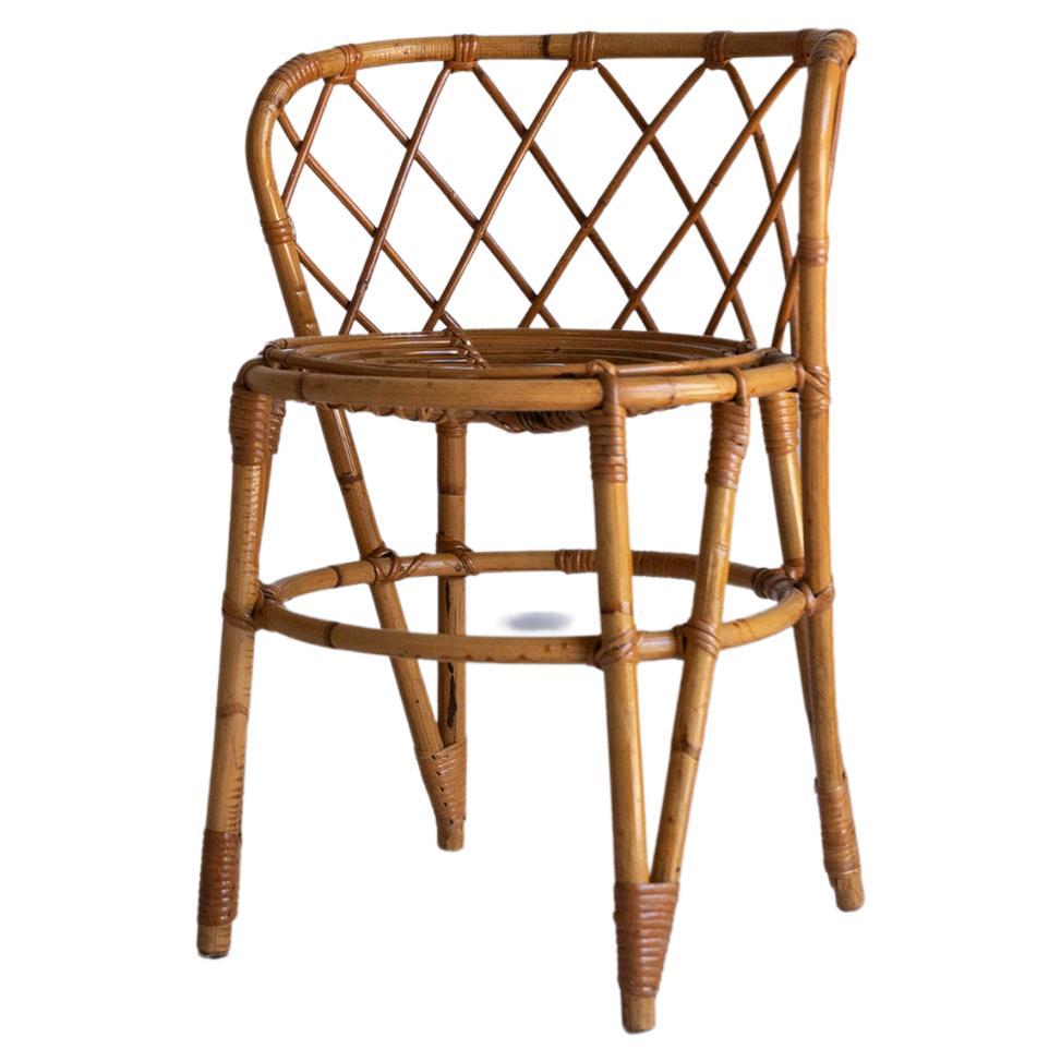Vintage Rattan Chair Louis Sognot Style For Sale