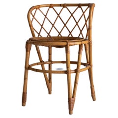 Retro Rattan Chair Louis Sognot Style