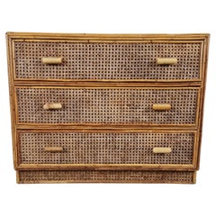 Vintage Rattan Chest of Drawers, 1970s