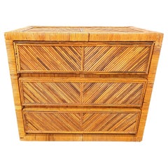 Vintage rattan chest of drawers, 1970s