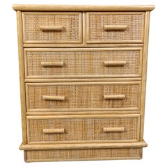 Vintage rattan chest of drawers, 1970s