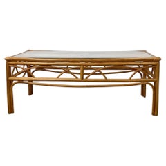 Vintage Rattan Cocktail Table, Cathedral Arch Apron