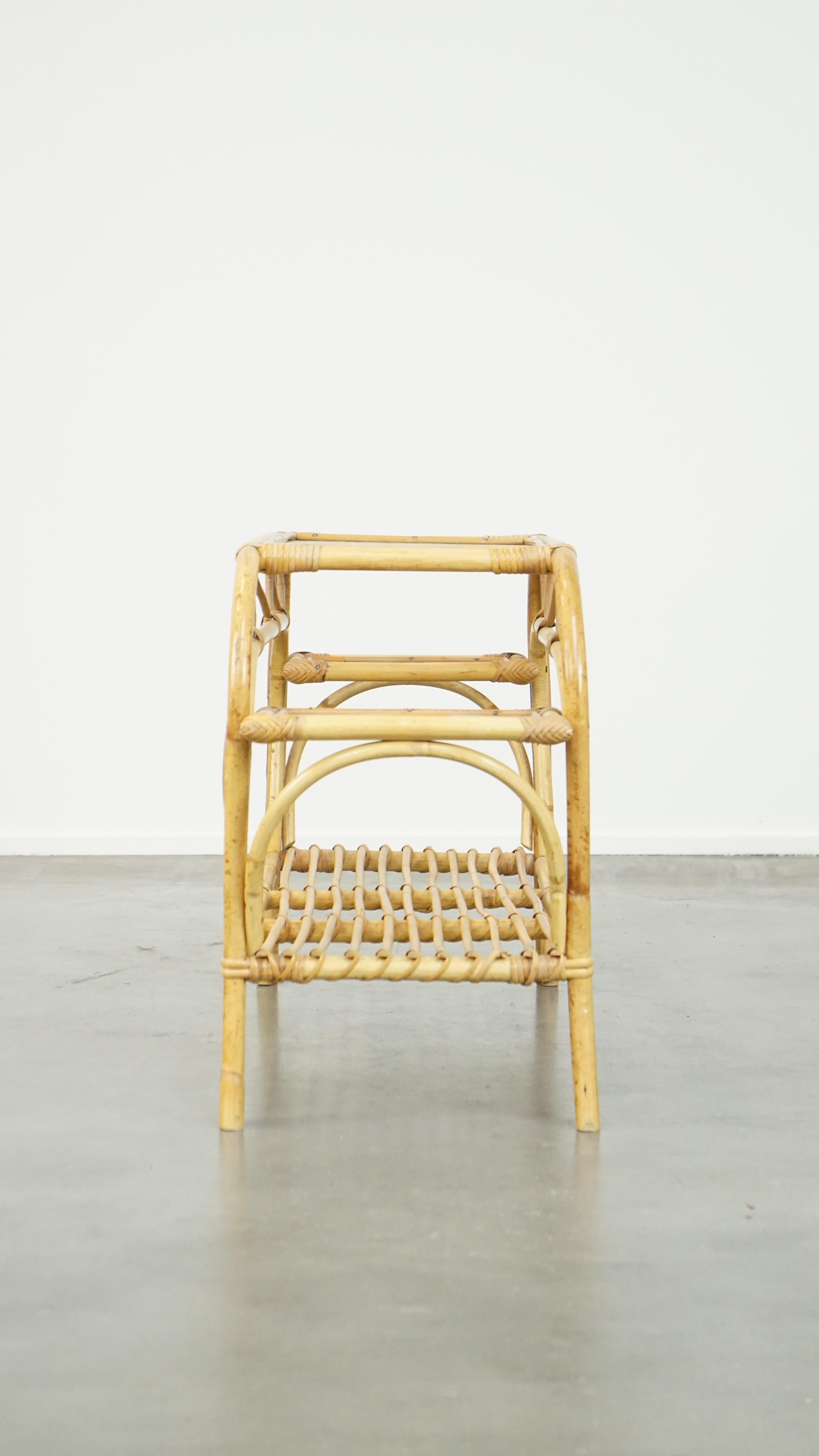 Olandese Tavolino in rattan vintage di Rohé Noordwolde degli anni '50 in vendita