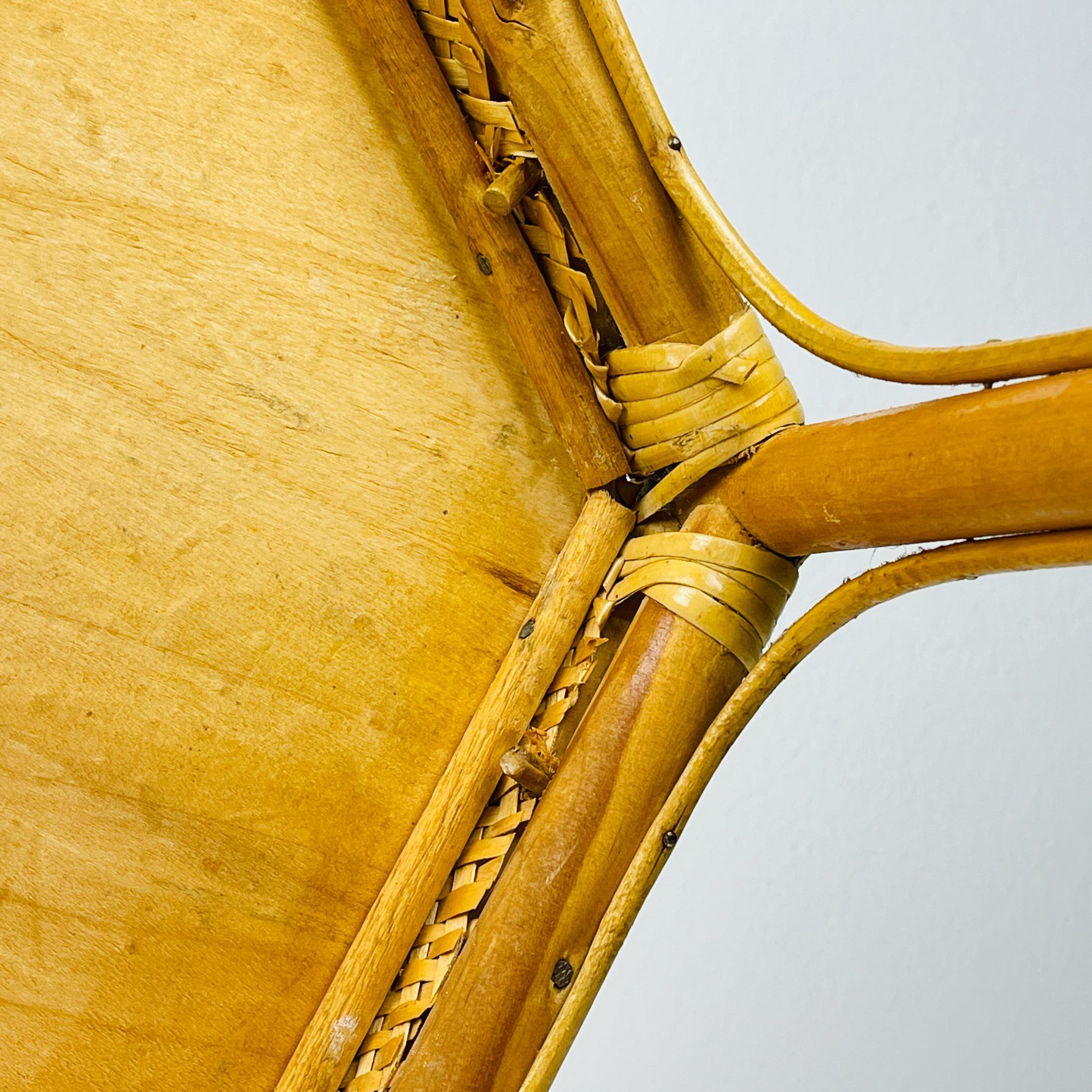 Table basse vintage en rotin, Italie, années 1960 en vente 5