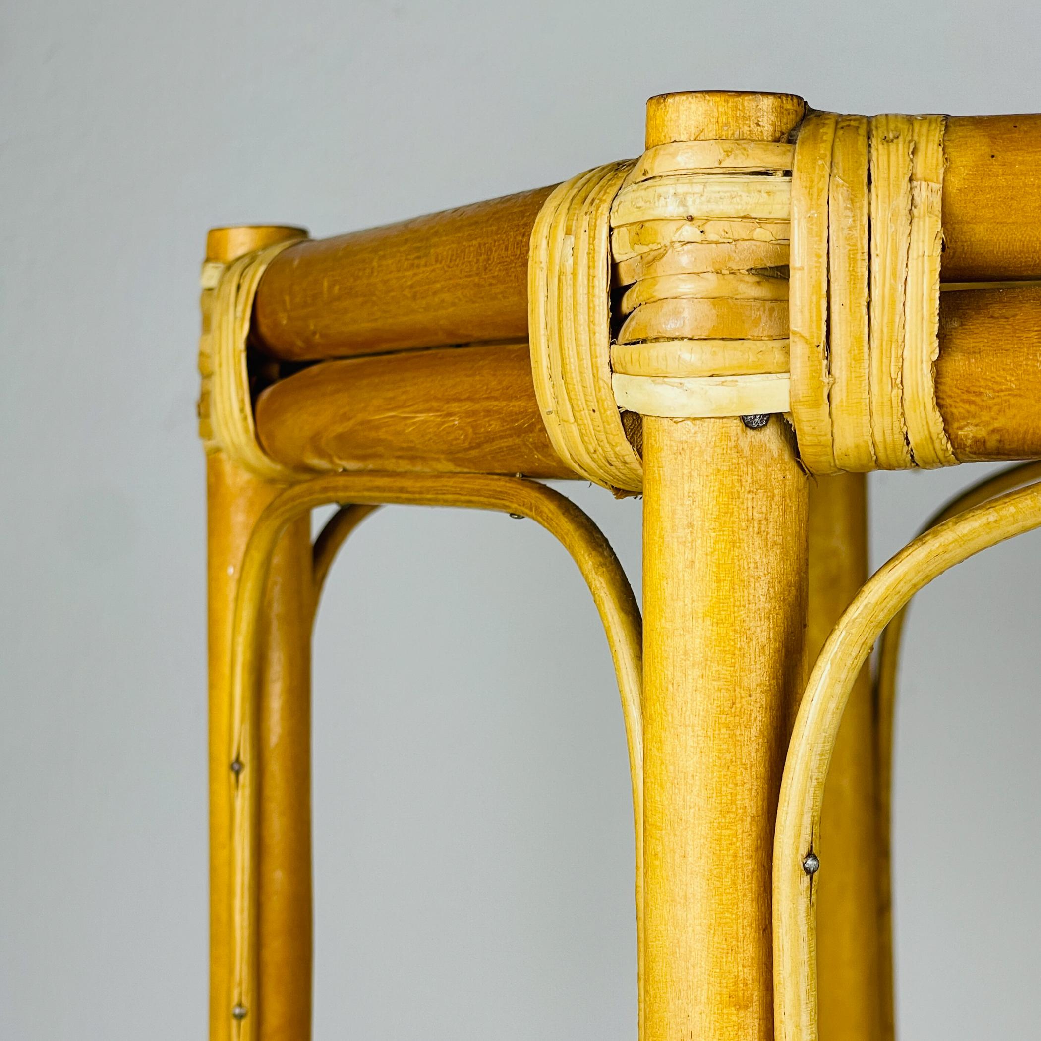 Mid-Century Modern Table basse vintage en rotin, Italie, années 1960 en vente