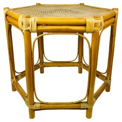 Tavolino in rattan vintage, Italia 1960