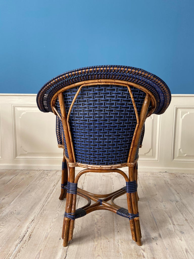 Vintage Rattan Complete Furniture Set in Black and Blue, France, 20th ...