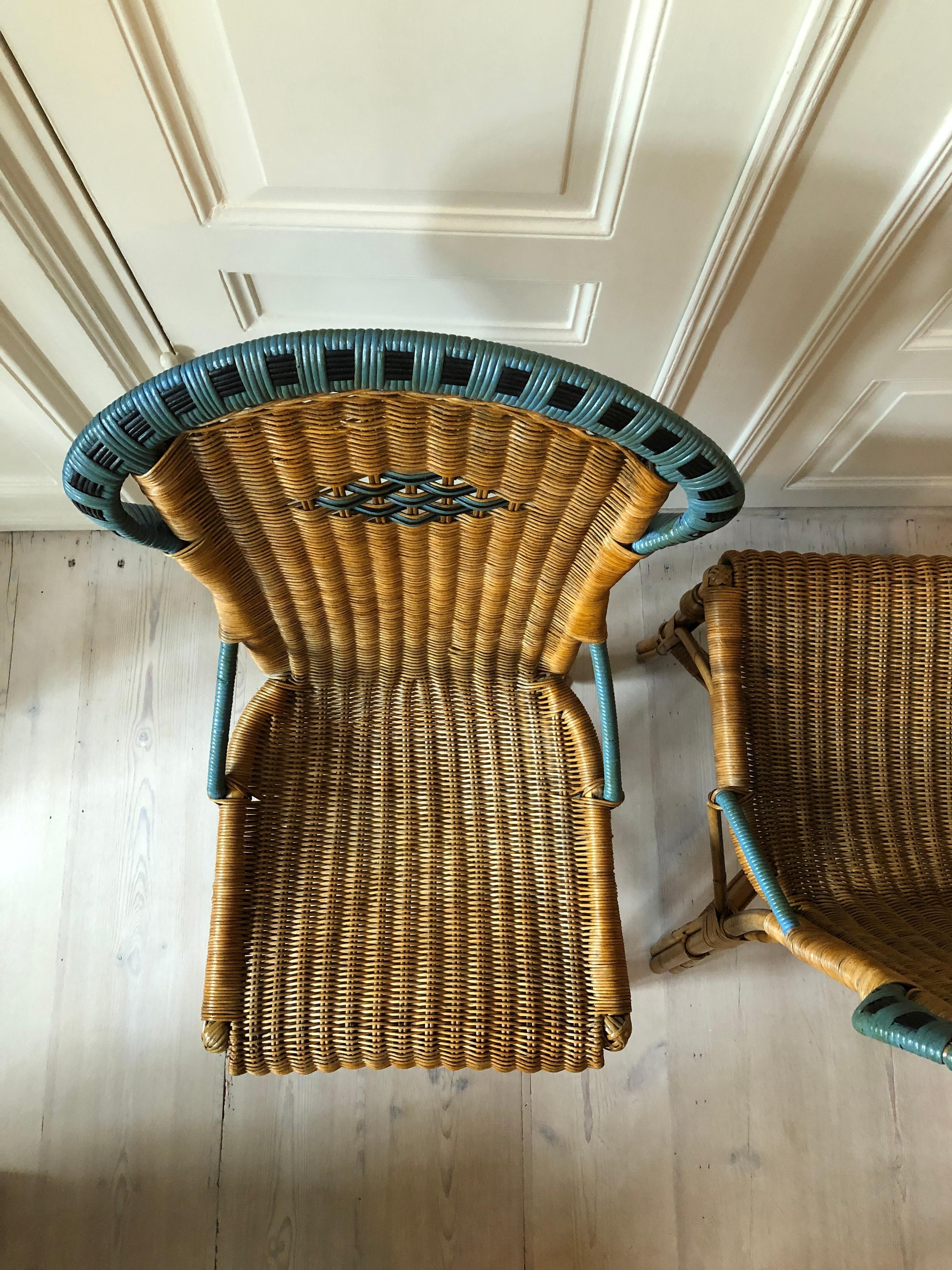 Vintage Rattan Complete Furniture Set with Elegant Woven Details, France, 1930s 7