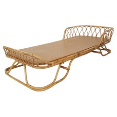 Retro Rattan Daybed, the Netherlands, 1960s