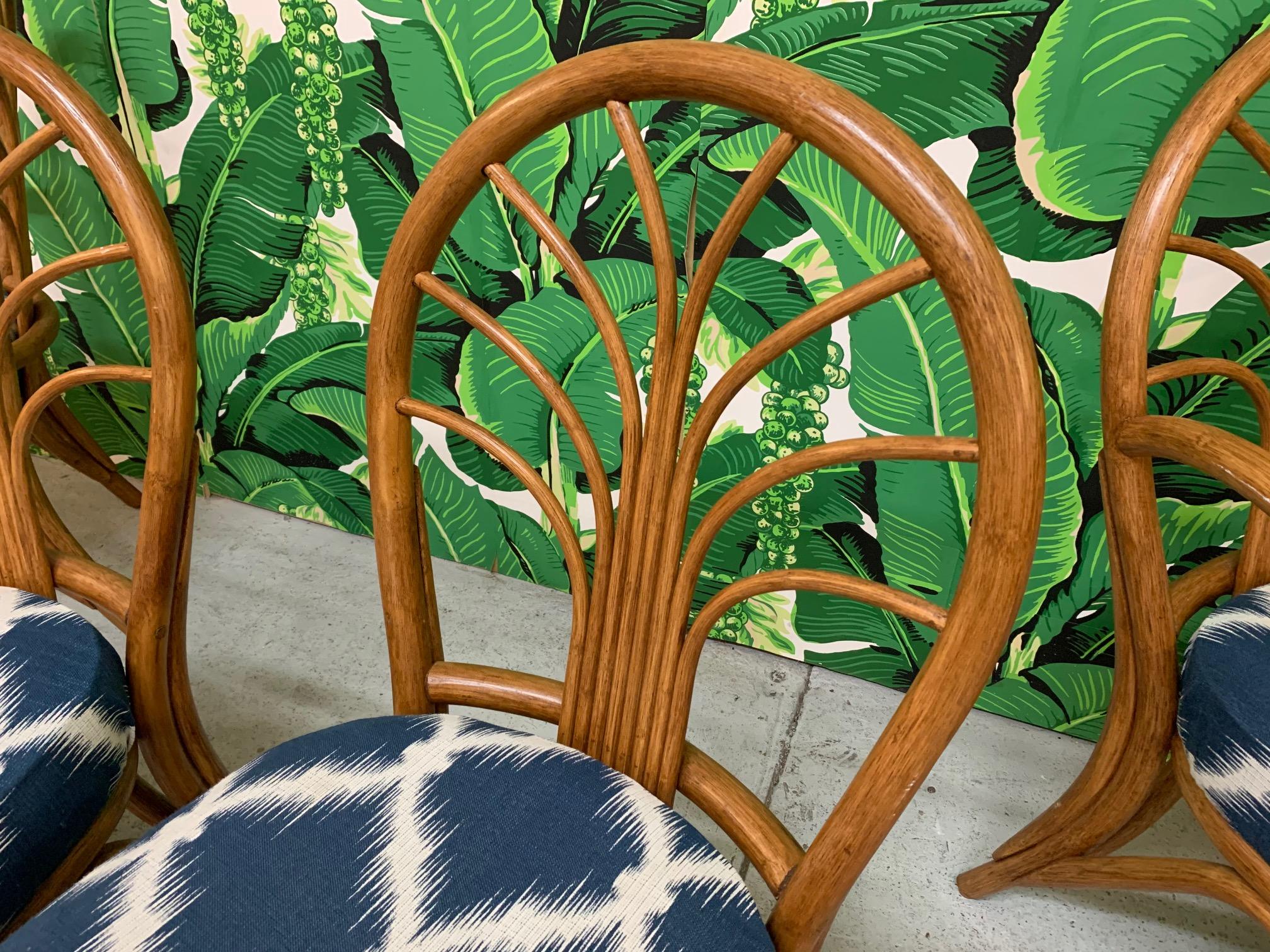 Vintage Rattan Dining Chairs, Set of 4 In Good Condition In Jacksonville, FL