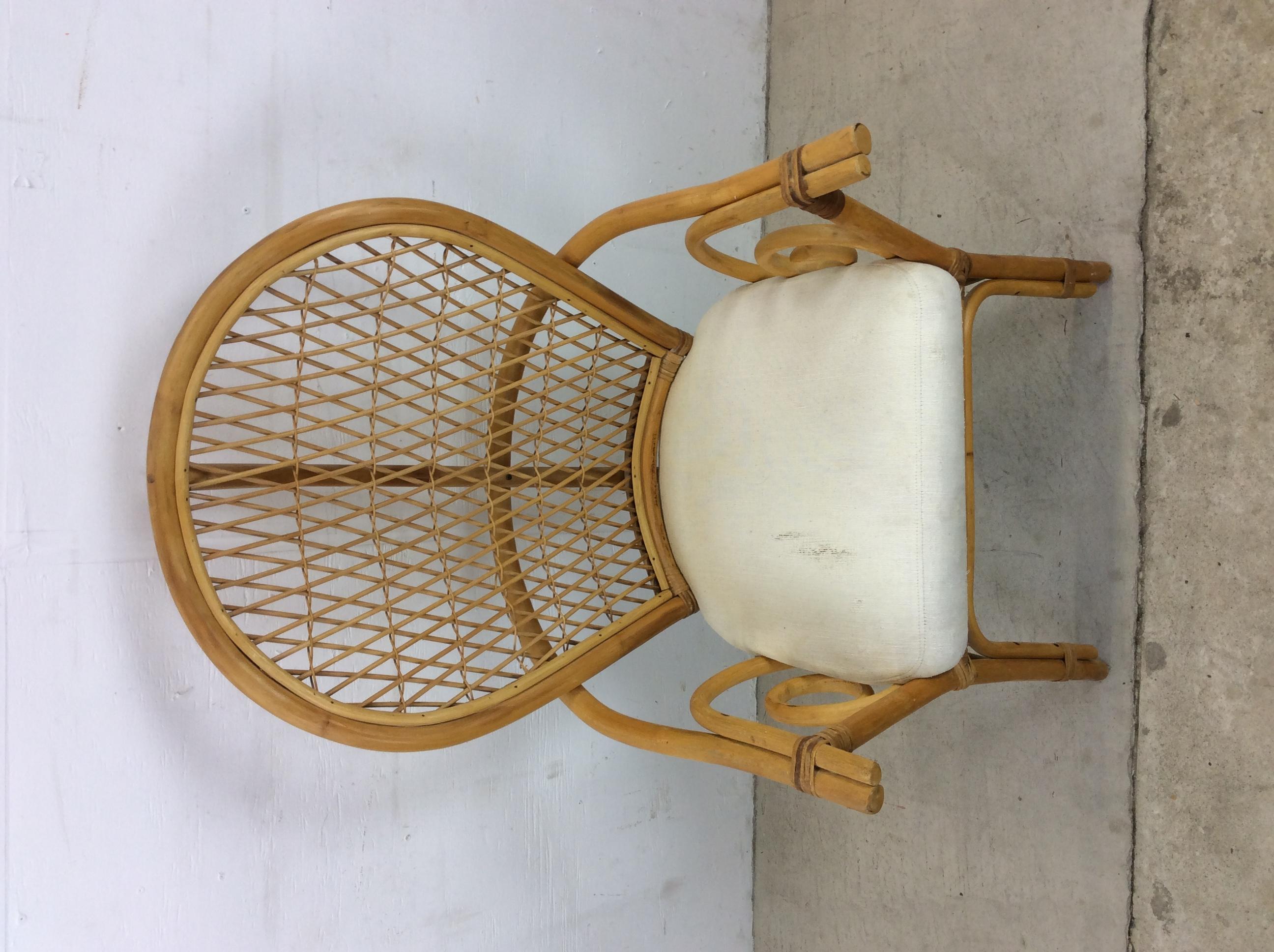 rattan fan back chair