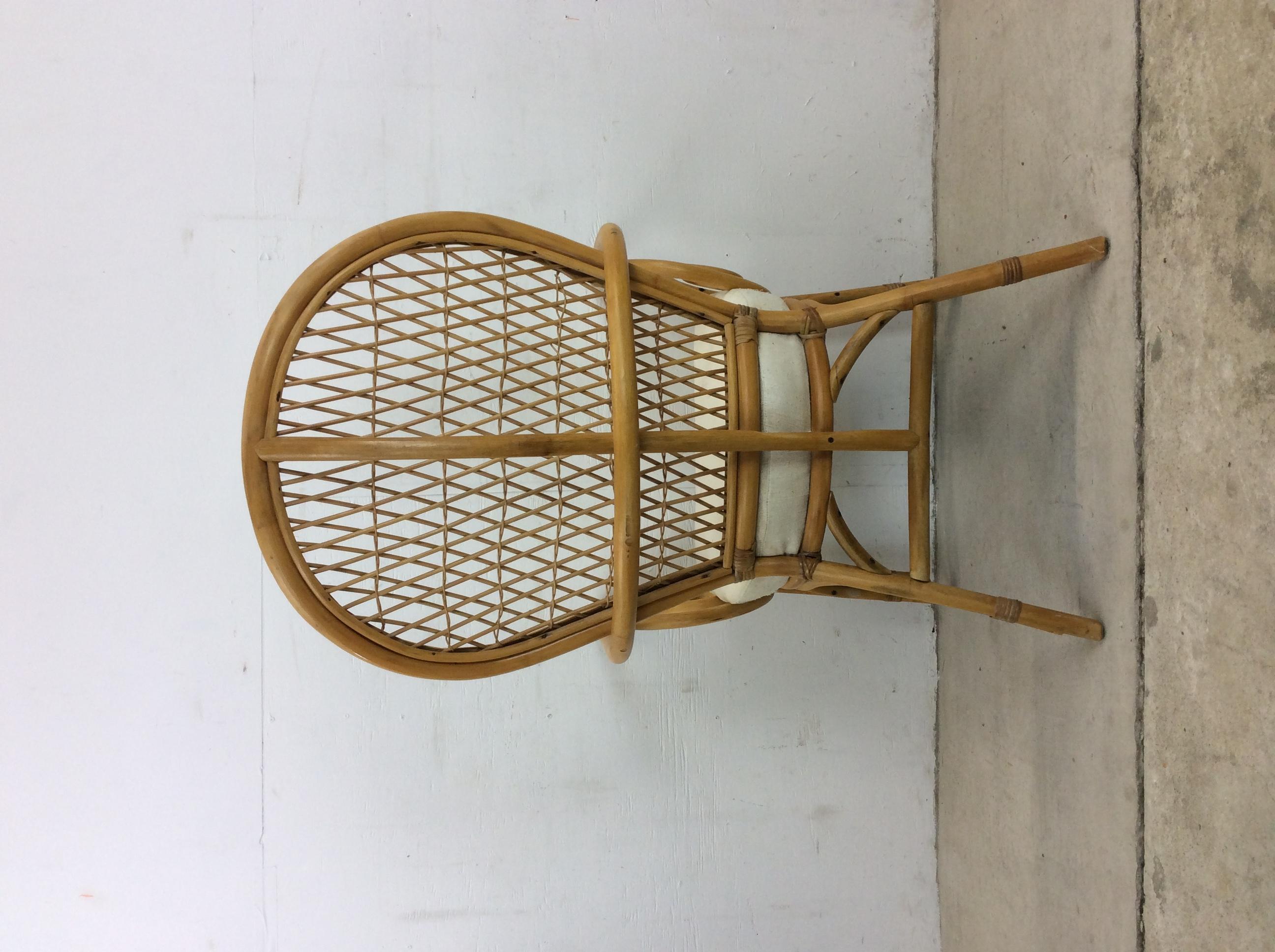 Late 20th Century Vintage Rattan Fanback Accent Chair
