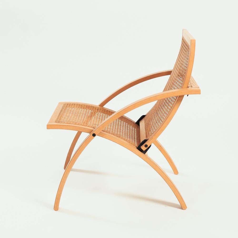 Sedia Foldes in rattan vintage di Gijs Bakker per Castelijn, 1976. Paesi Bassi in vendita 2