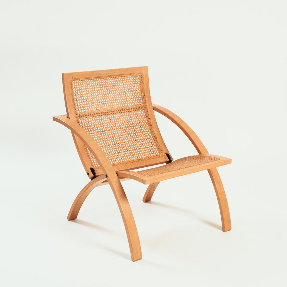 Mid-Century moderno Sedia Foldes in rattan vintage di Gijs Bakker per Castelijn, 1976. Paesi Bassi in vendita