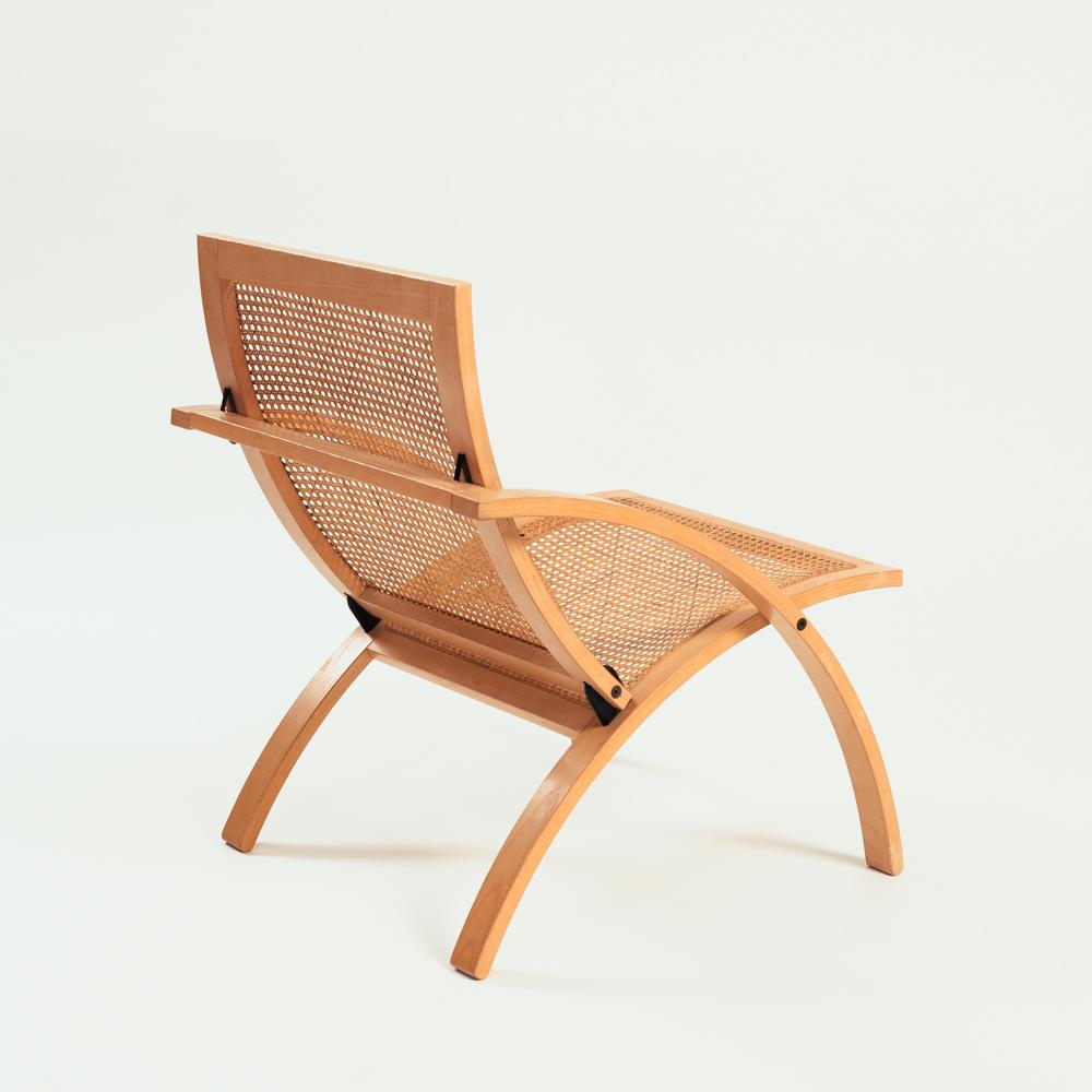 Tessuto a mano Sedia Foldes in rattan vintage di Gijs Bakker per Castelijn, 1976. Paesi Bassi in vendita