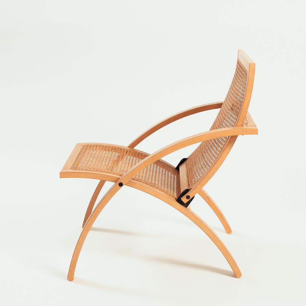 Fine XX secolo Sedia Foldes in rattan vintage di Gijs Bakker per Castelijn, 1976. Paesi Bassi in vendita