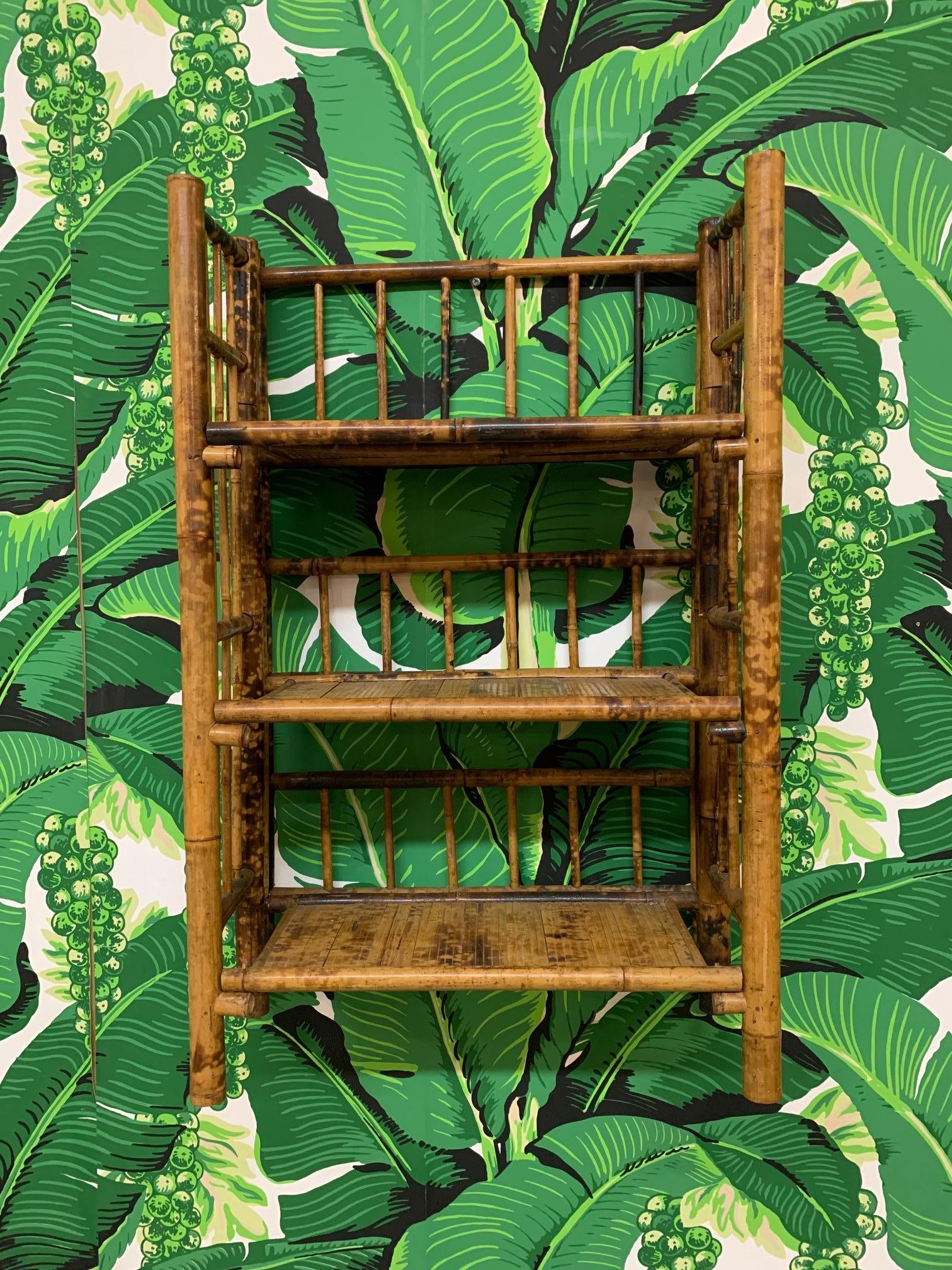 Bamboo Vintage Rattan Folding Wall Shelf