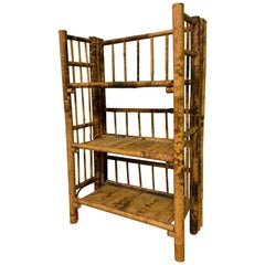 Vintage Rattan Folding Wall Shelf