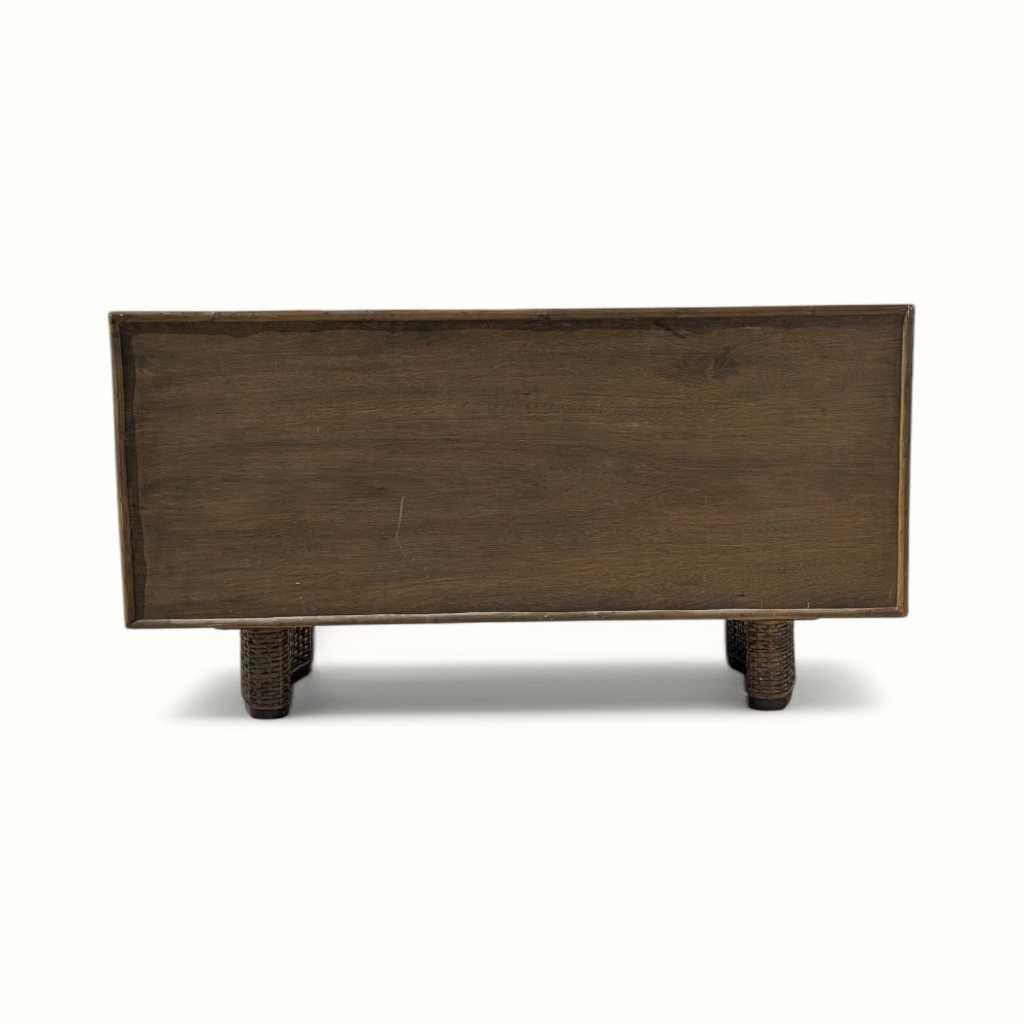 Vintage Rattan Front Buffet Cabinet, Sideboard, Mid Century Dining Room For Sale 1