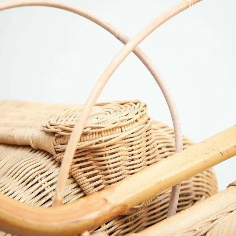 Moto Harley in rattan vintage, dimensioni reali, Spagna, circa 1970 in vendita 4