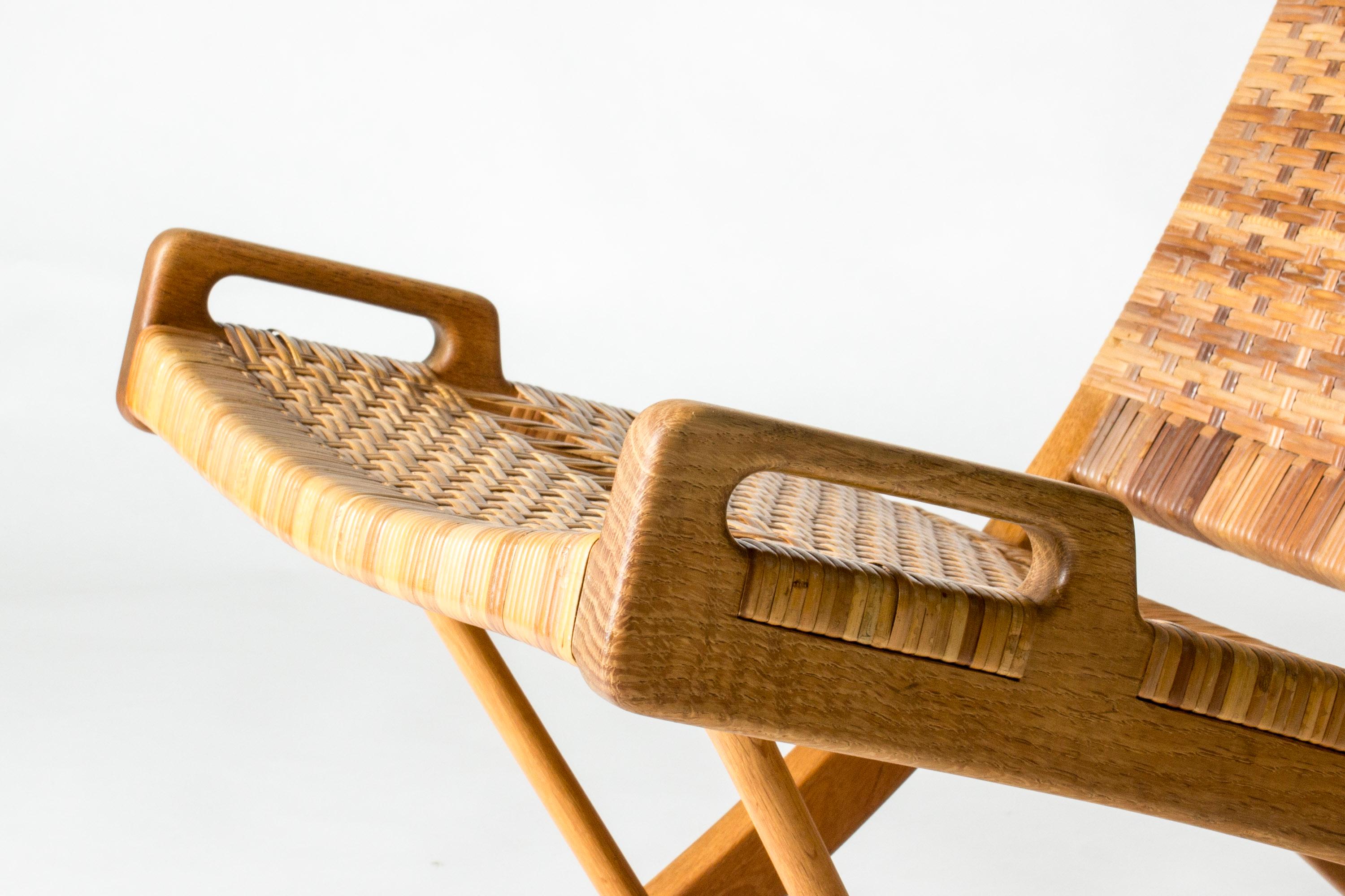 Loungesessel „JH512“ aus Rattan von Hans J. Wegner, Dänemark, 1950er Jahre (Eichenholz) im Angebot