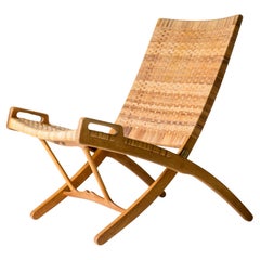 Silla de salón vintage de ratán "JH512" de Hans J. Wegner, Dinamarca, años 50
