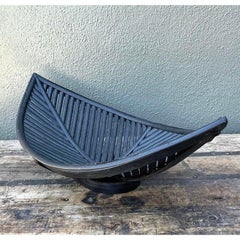 Vintage Rattan Leaf Bowl